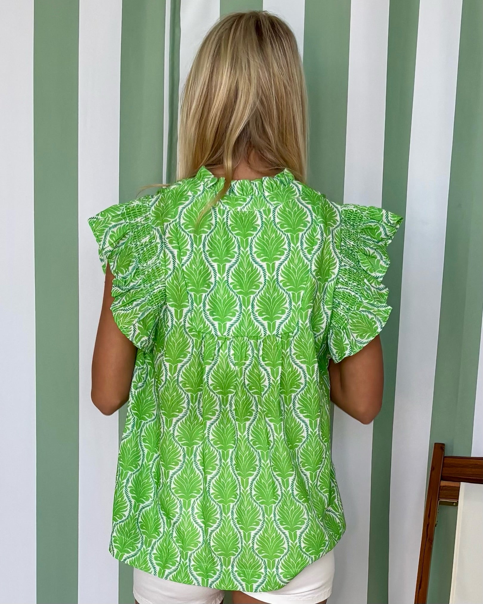 You Have It Green Abstract Babydoll Top-Shop-Womens-Boutique-Clothing