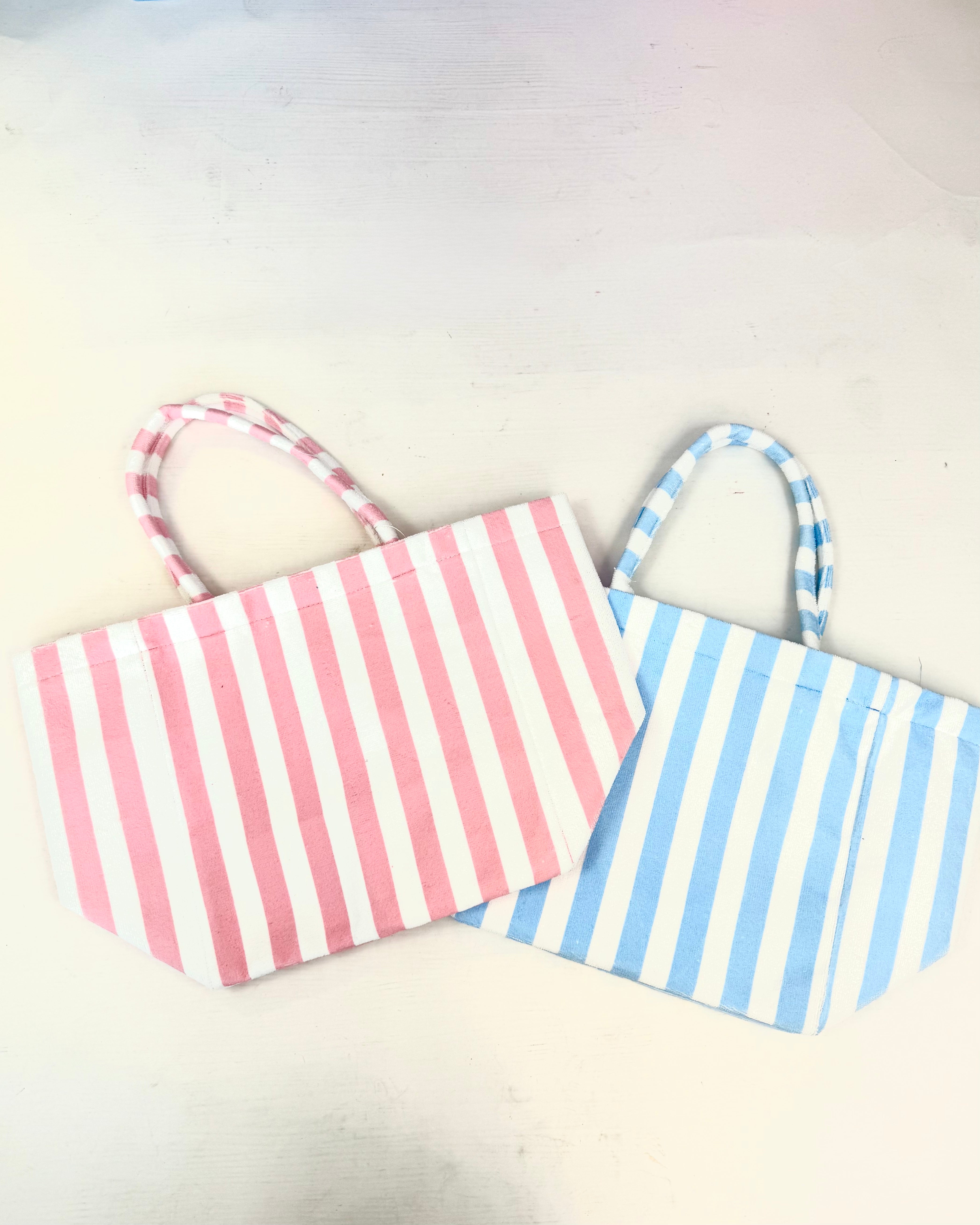 Beach Ready Striped Terry Cloth Tote Bag-Shop-Womens-Boutique-Clothing