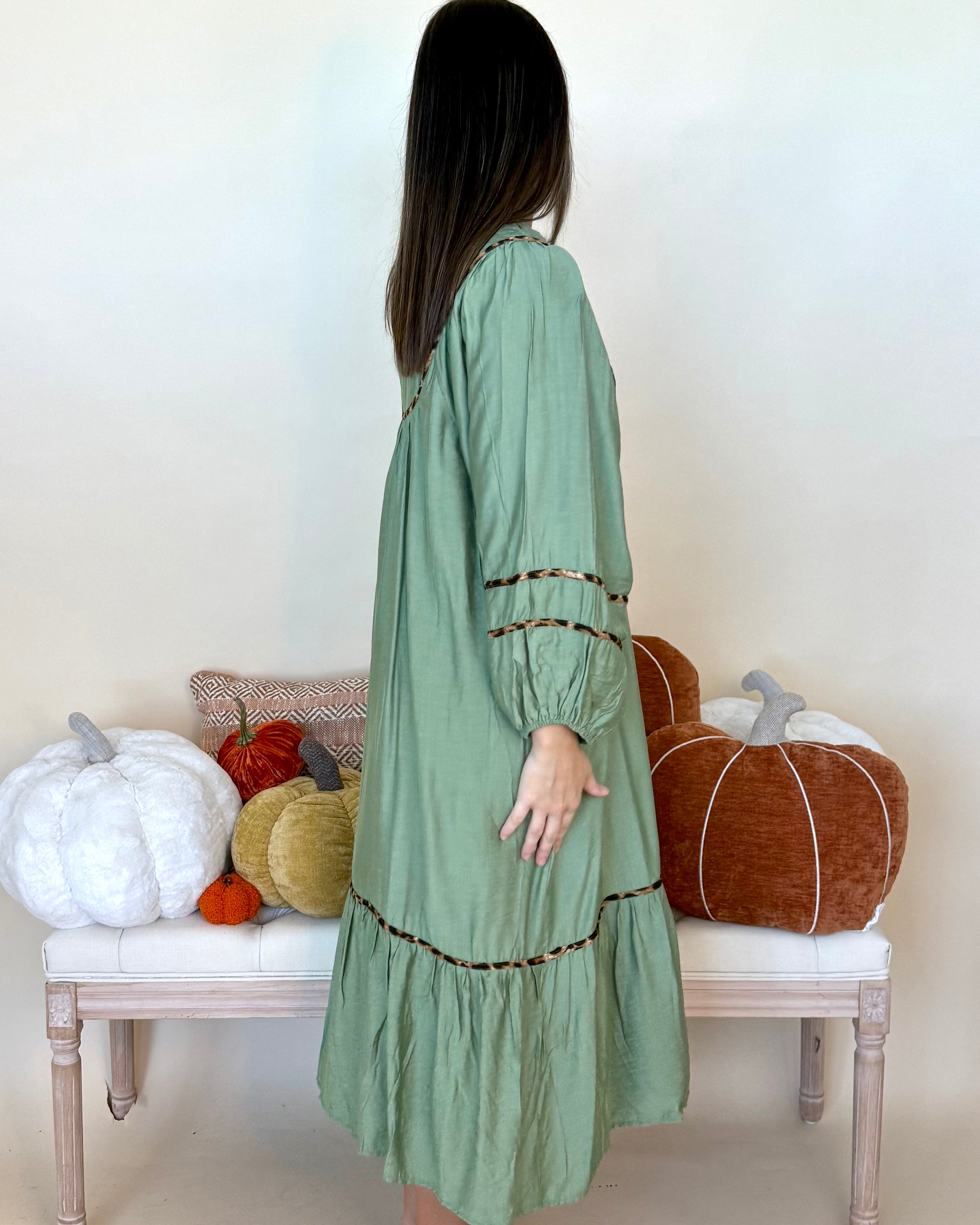 A Lovely Life Sage Smocked Maxi Dress-Shop-Womens-Boutique-Clothing
