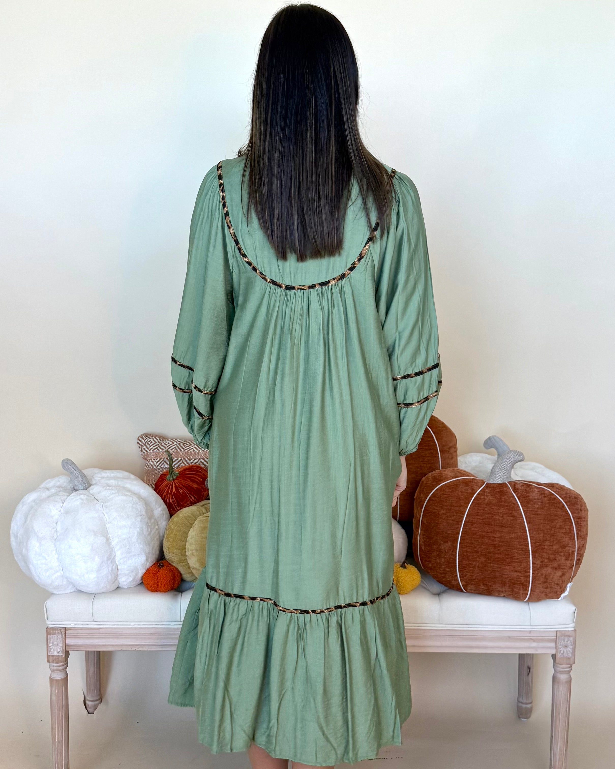 A Lovely Life Sage Smocked Maxi Dress-Shop-Womens-Boutique-Clothing