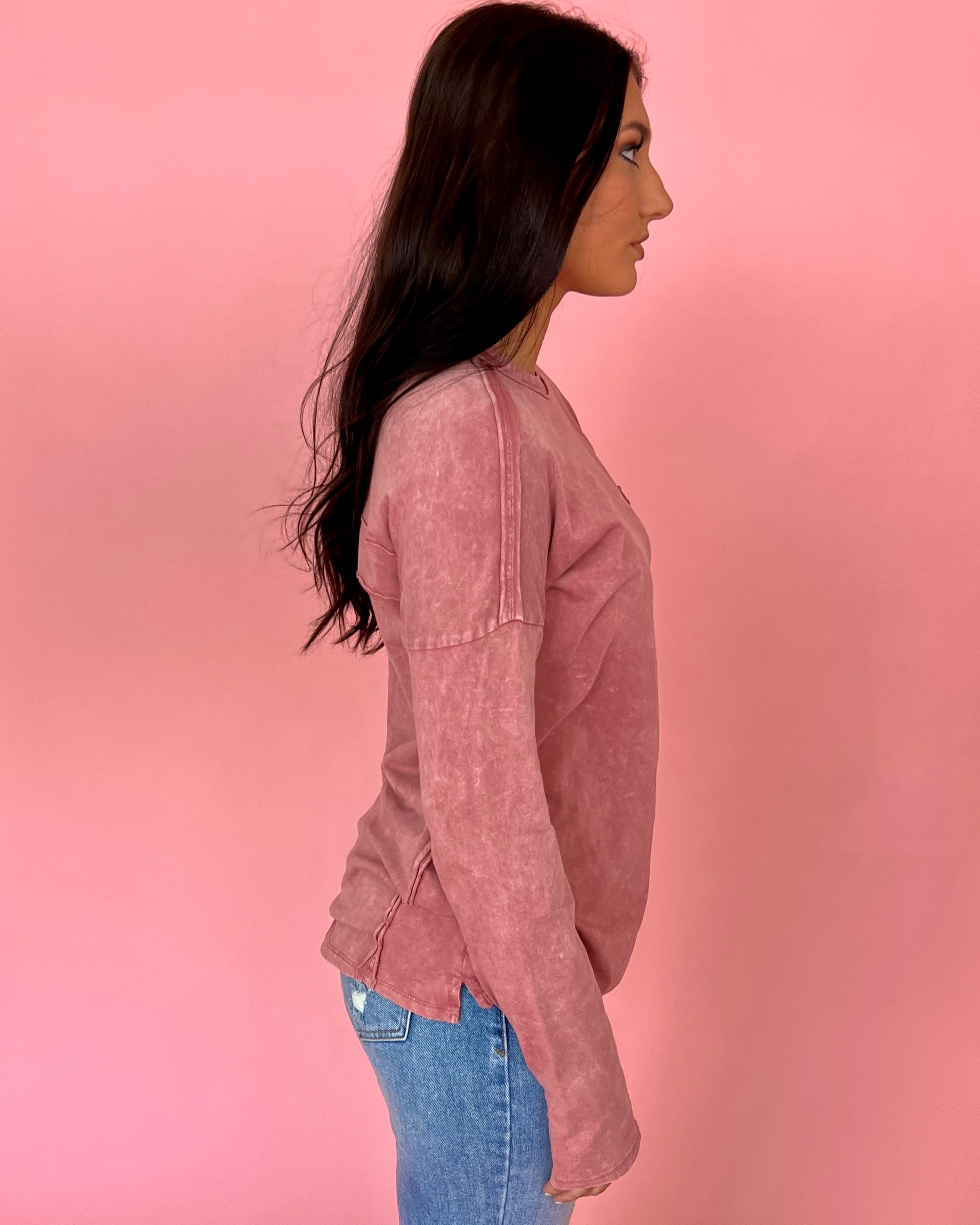 Going Home Mauve Mineral Pocket Top-Shop-Womens-Boutique-Clothing