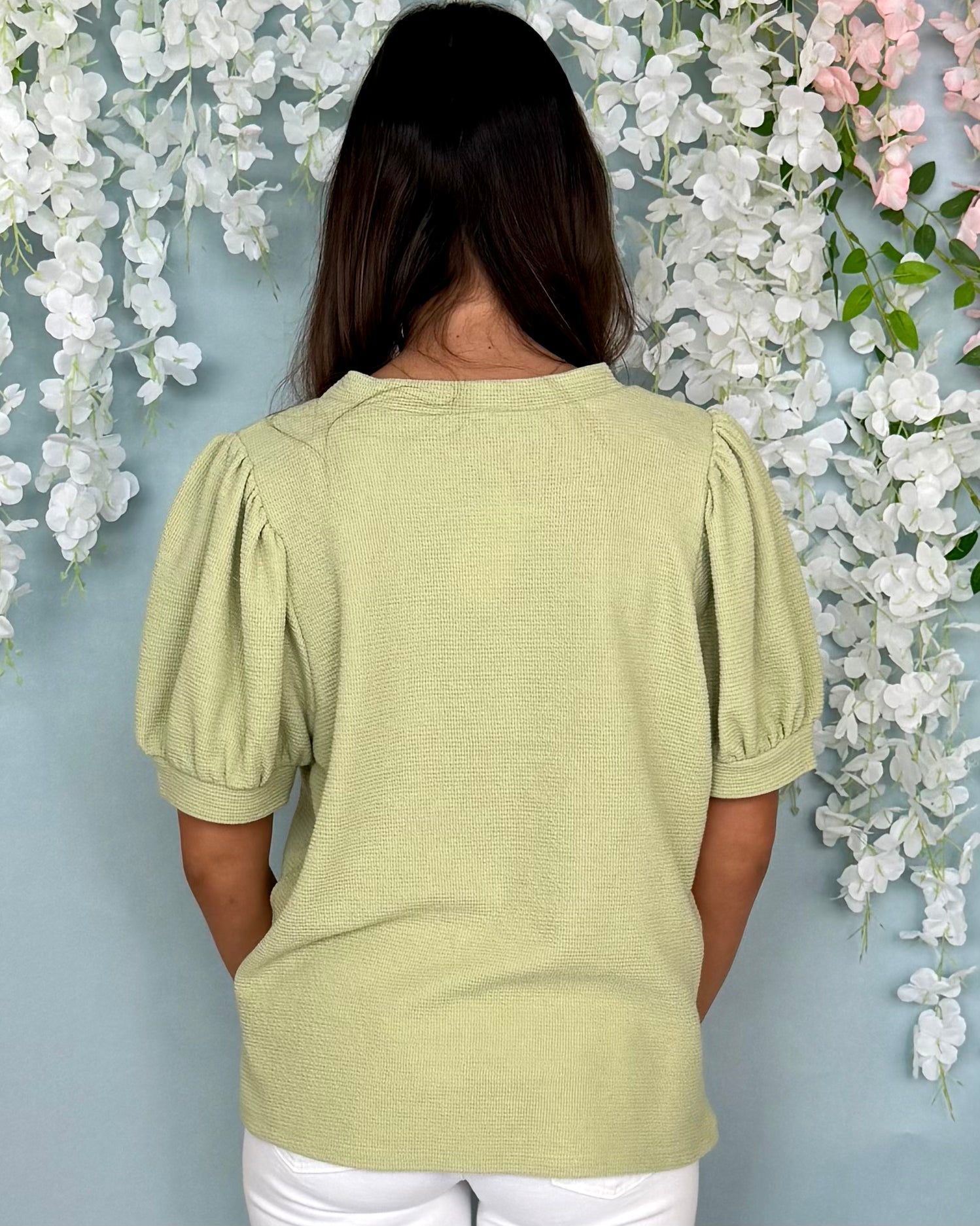 Daily Fit Sage Textured Top-Shop-Womens-Boutique-Clothing