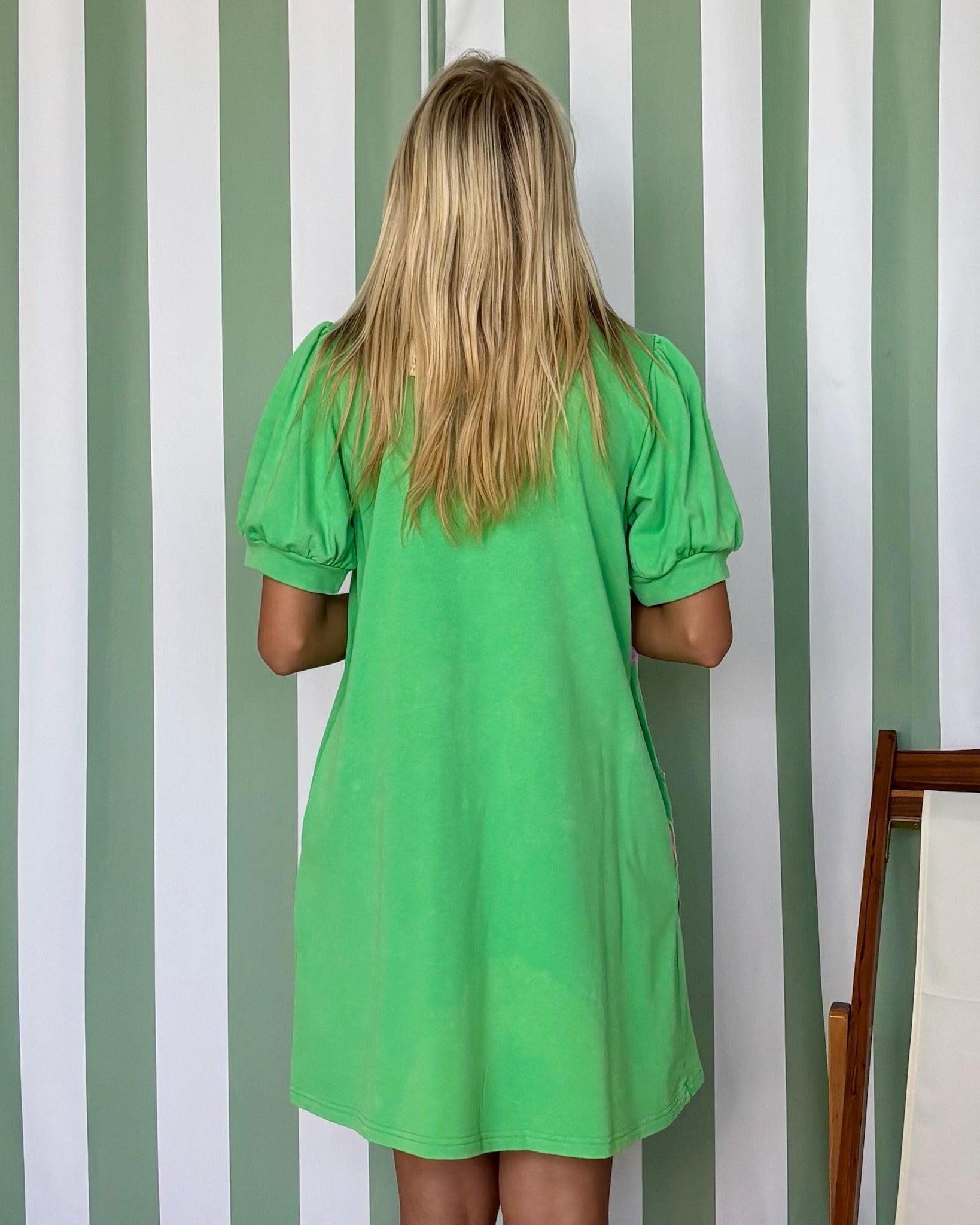 Playful Feelings Apple Green Flower Dress-Shop-Womens-Boutique-Clothing