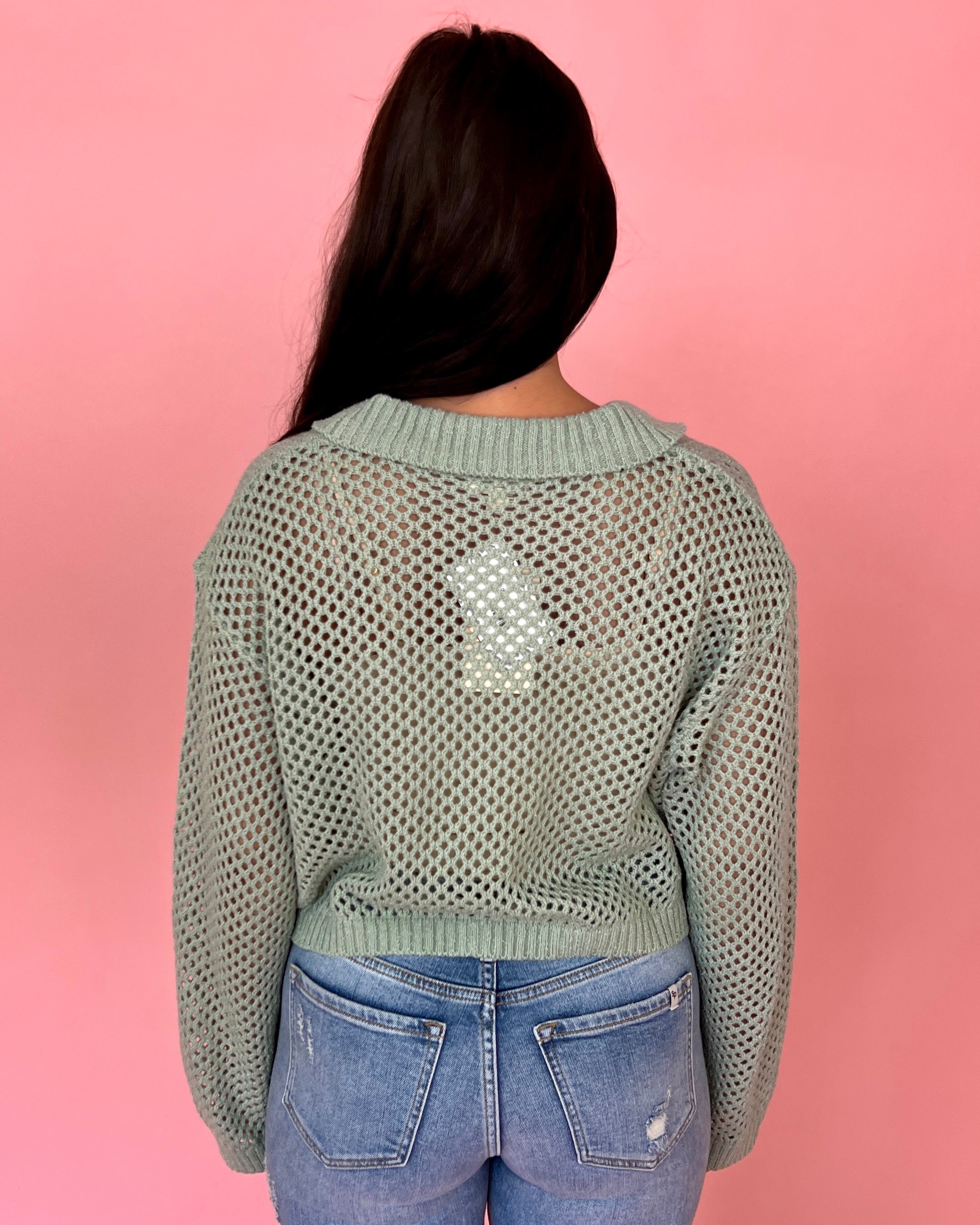 Doing The Most Sage Button Down Crochet Cardigan-Shop-Womens-Boutique-Clothing