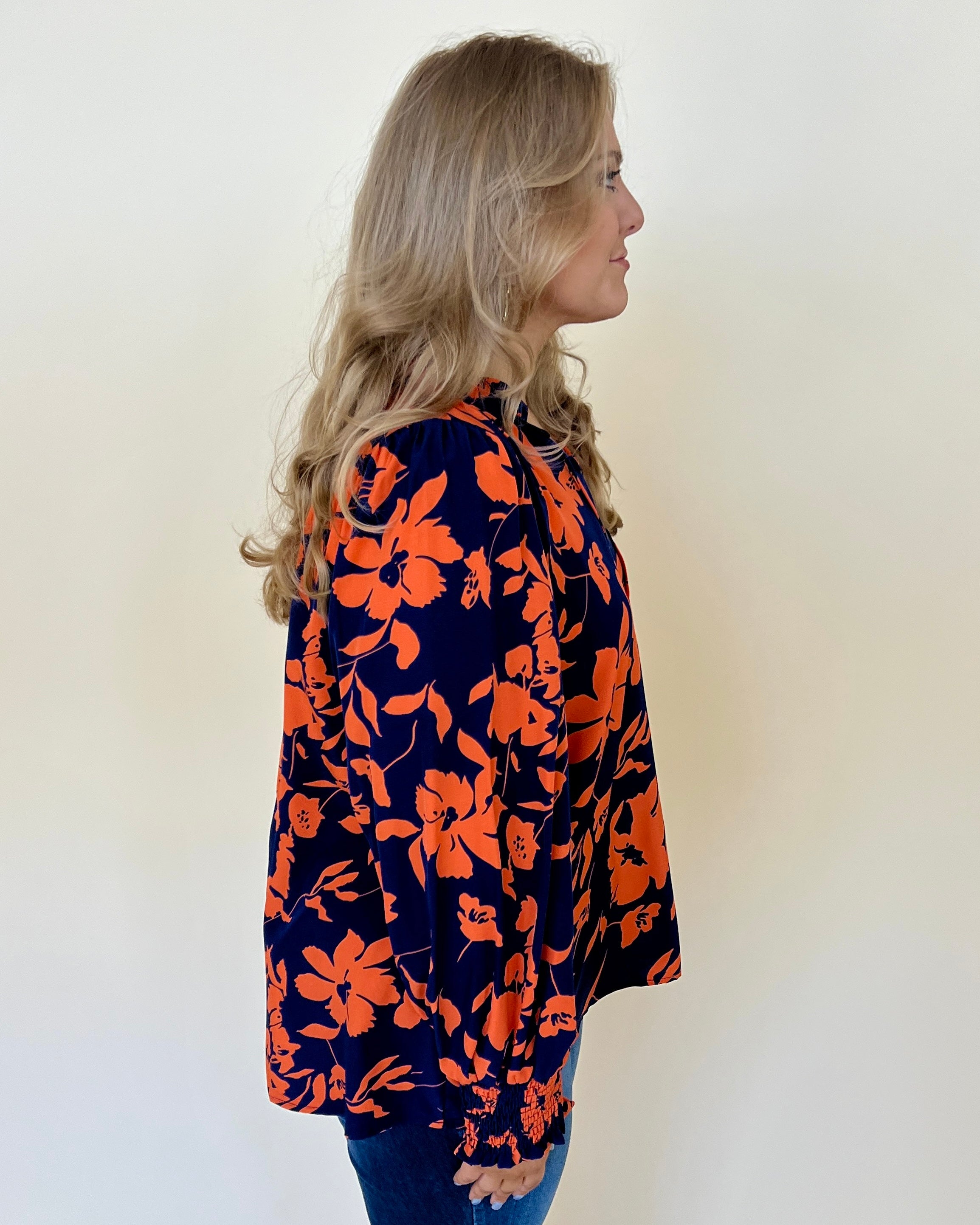 You're Here Midnight Mix Plus Floral Top-Shop-Womens-Boutique-Clothing
