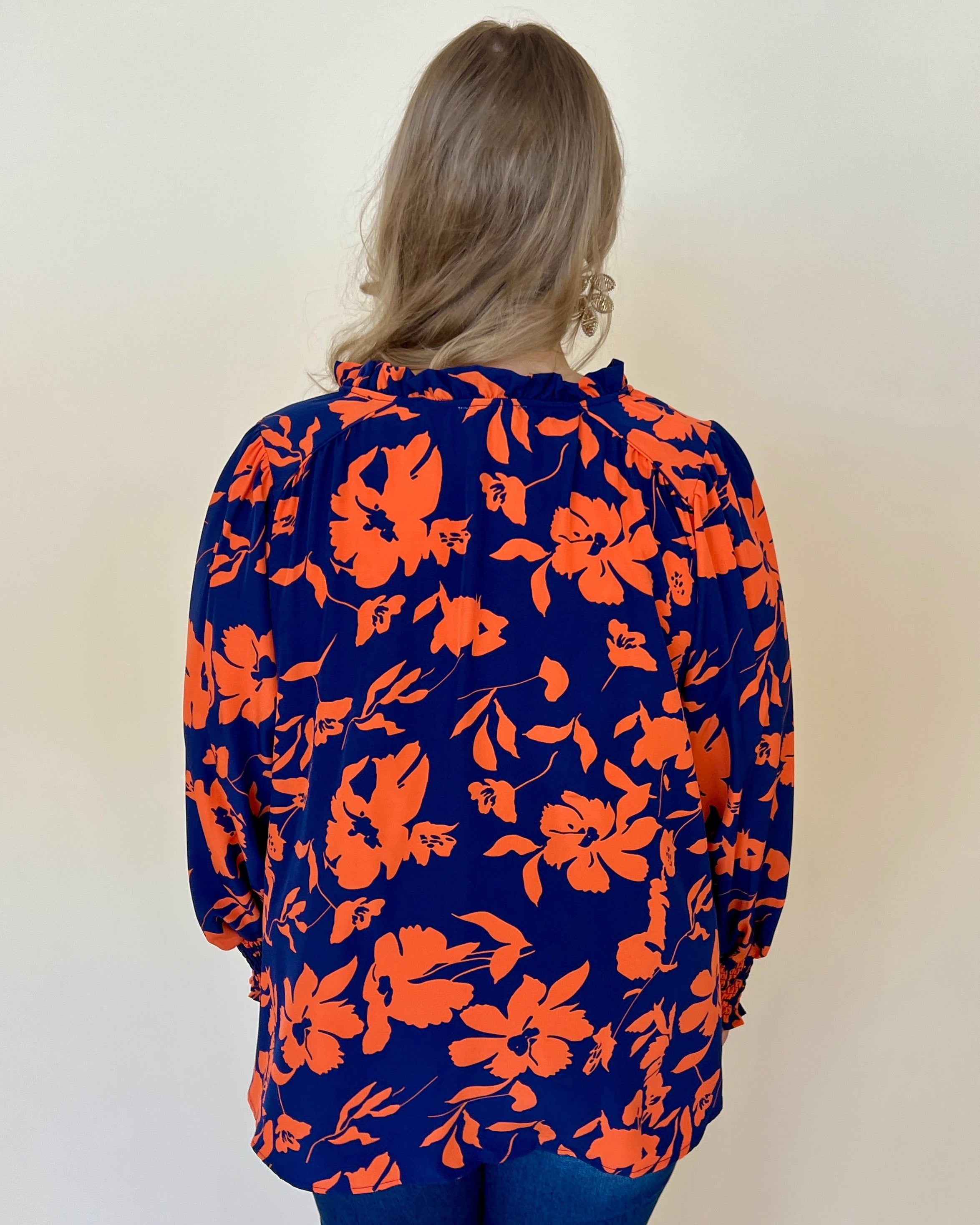 You're Here Midnight Mix Plus Floral Top-Shop-Womens-Boutique-Clothing