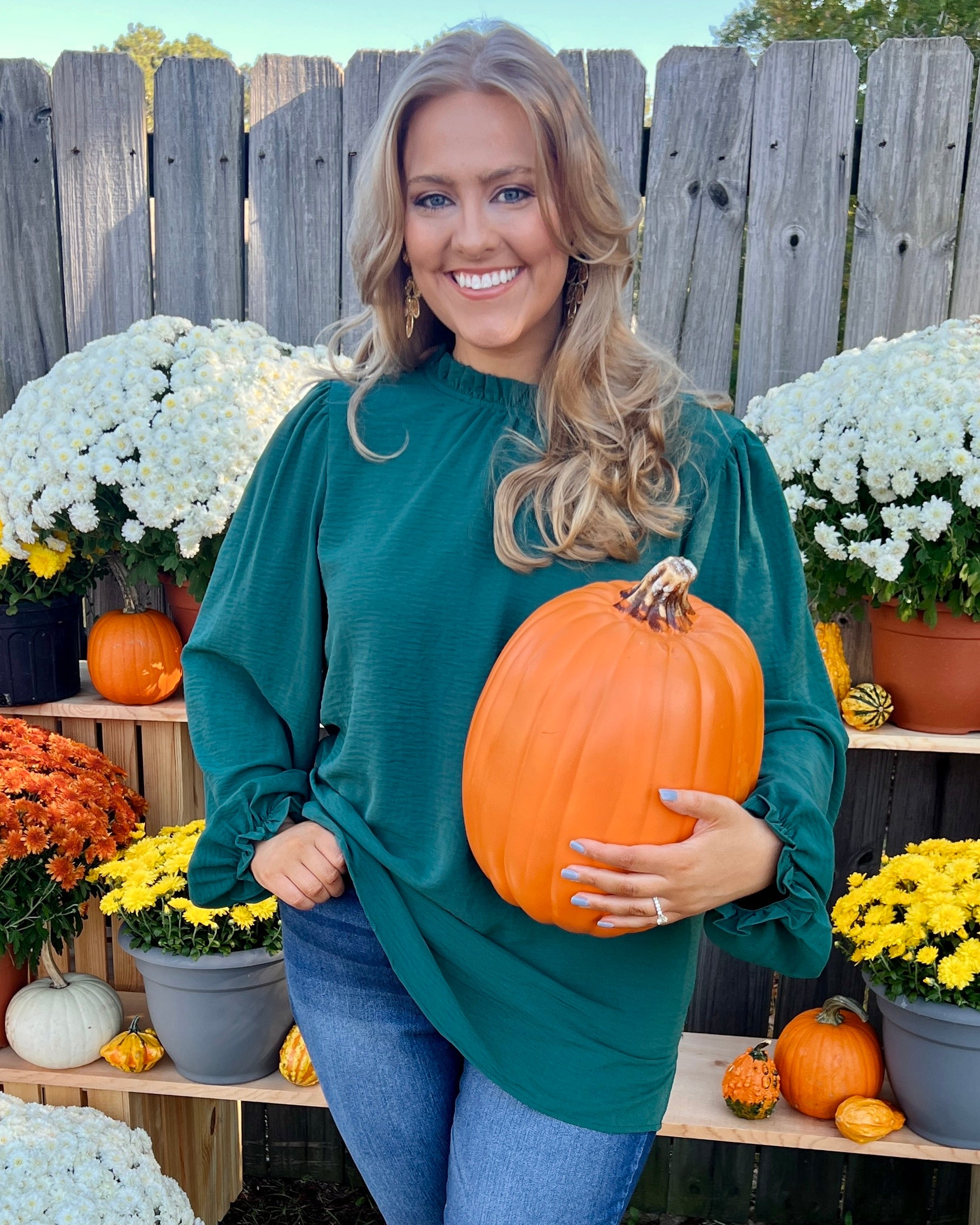 Greatest Wish Hunter Plus Ruffle Top-Shop-Womens-Boutique-Clothing