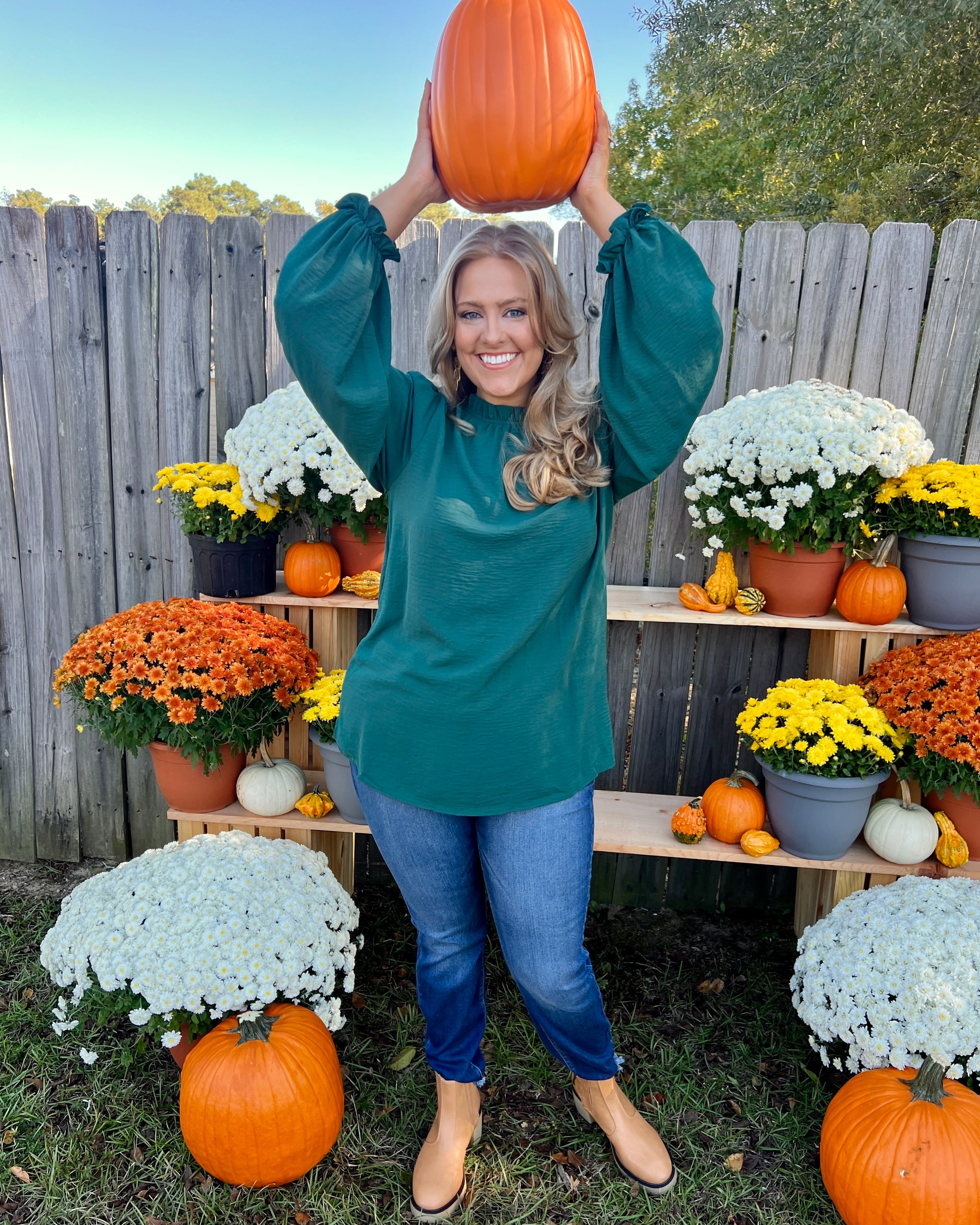 Greatest Wish Hunter Plus Ruffle Top-Shop-Womens-Boutique-Clothing