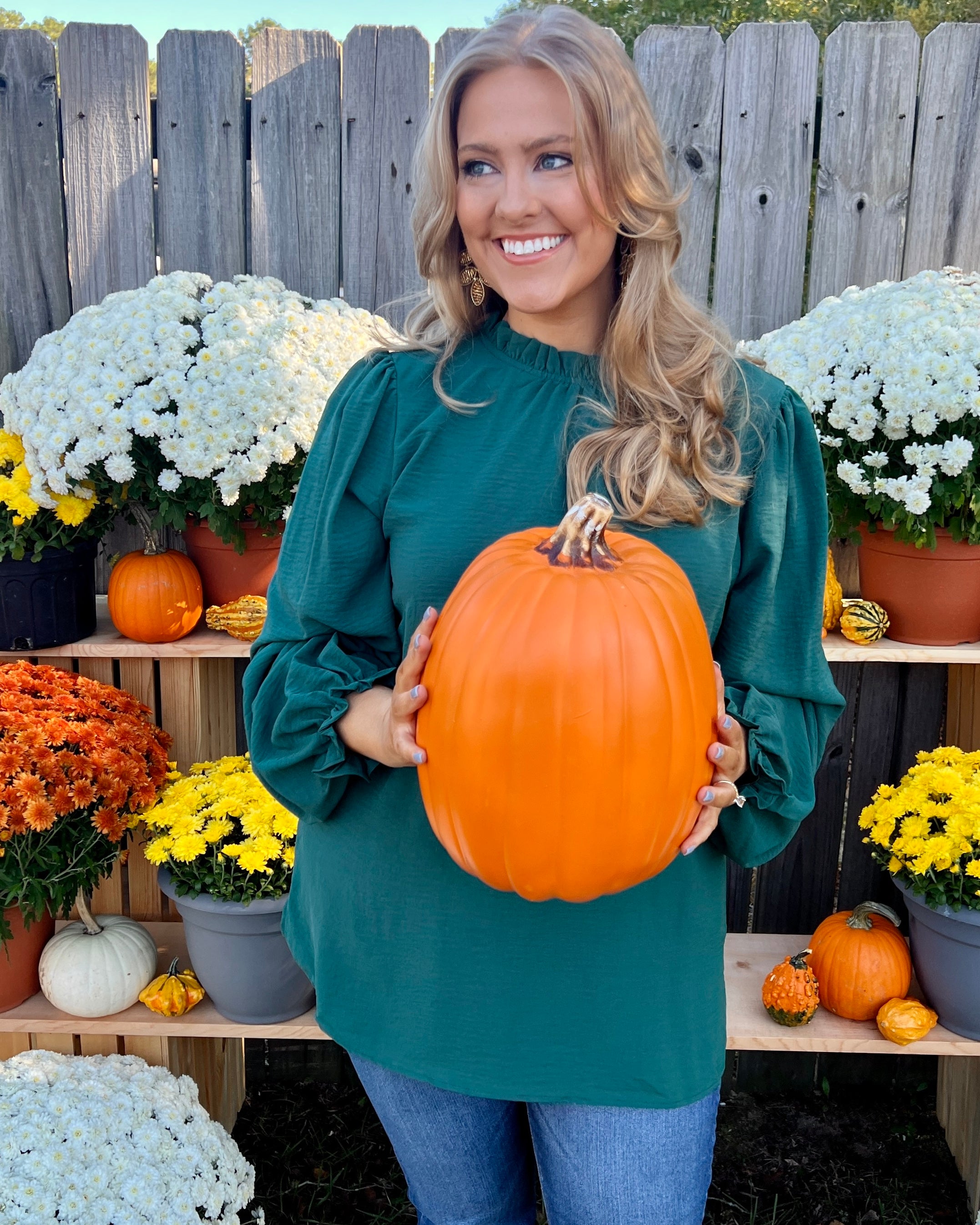 Greatest Wish Hunter Plus Ruffle Top-Shop-Womens-Boutique-Clothing
