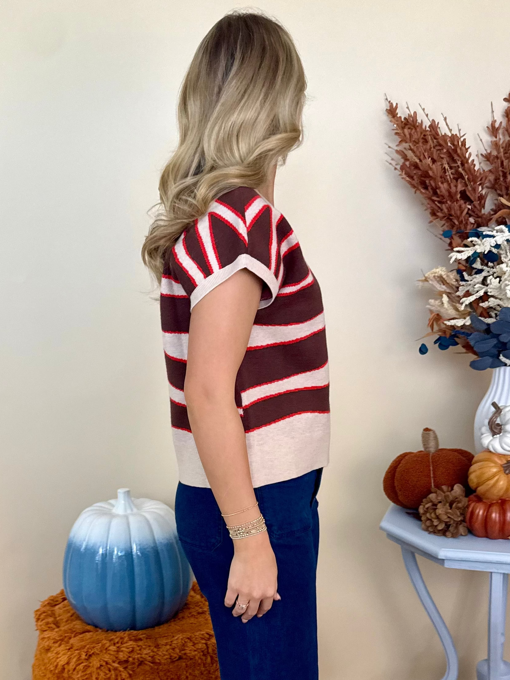 Beautiful Moment Oatmeal Mix Zebra Print Cap Sleeve Sweater-Shop-Womens-Boutique-Clothing