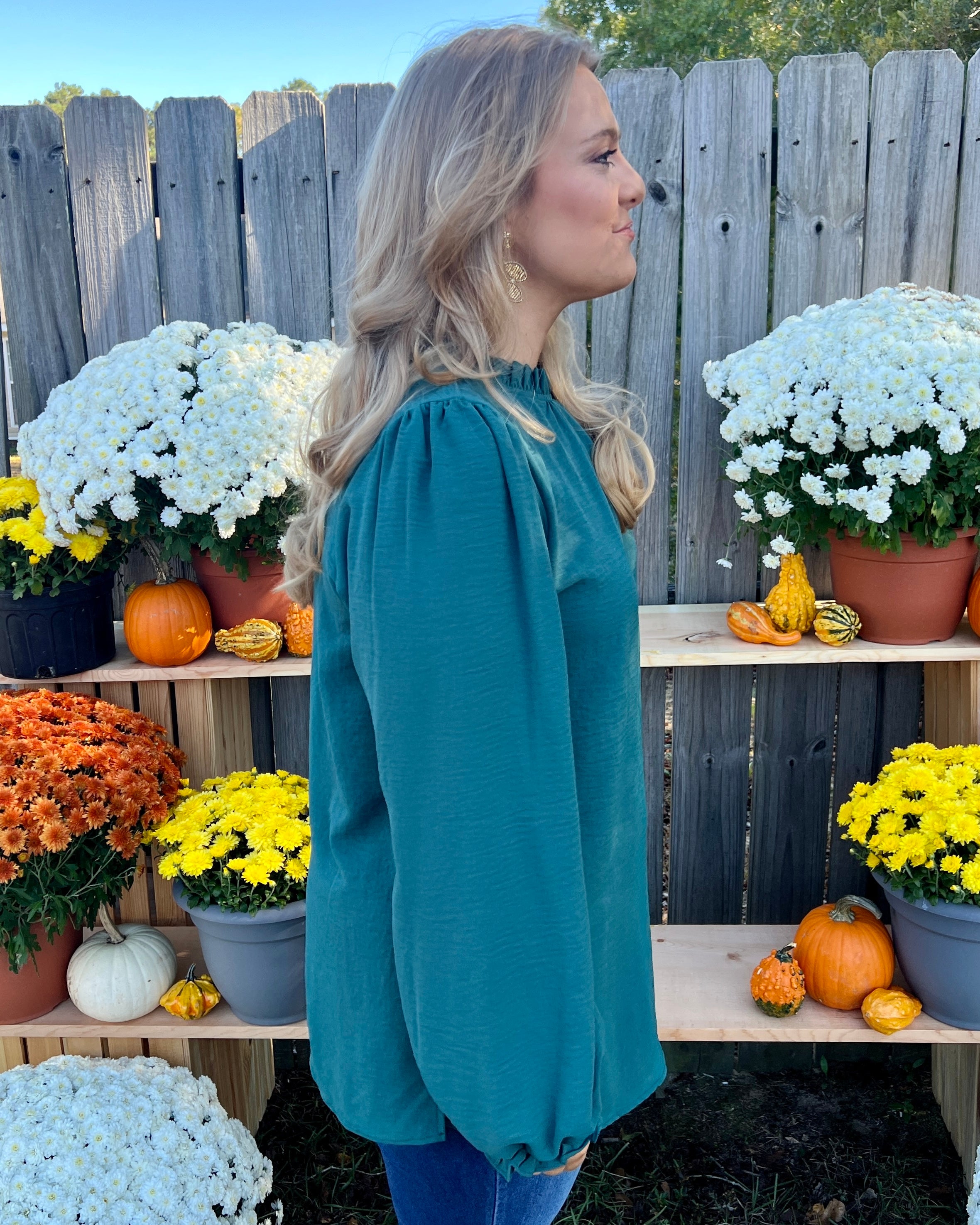 Greatest Wish Hunter Plus Ruffle Top-Shop-Womens-Boutique-Clothing