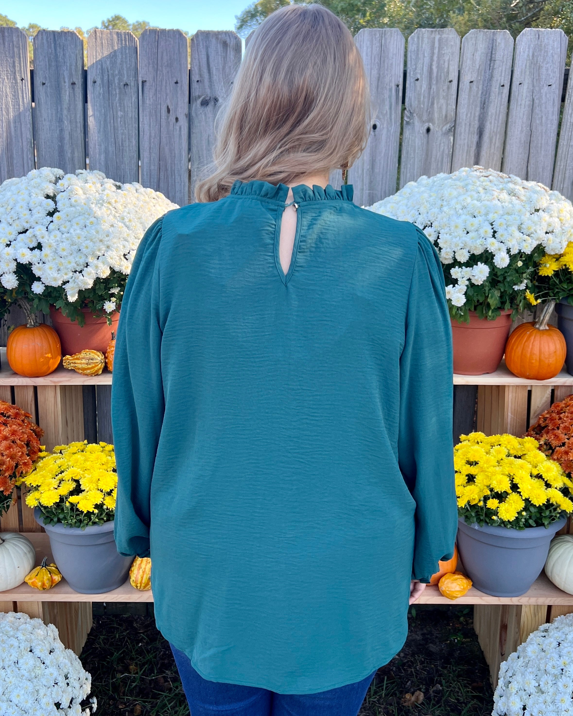 Greatest Wish Hunter Plus Ruffle Top-Shop-Womens-Boutique-Clothing