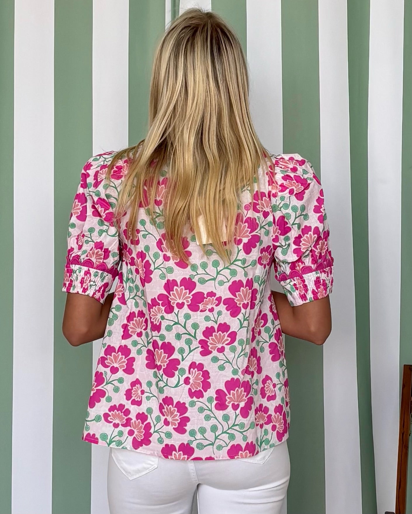 Dreamy Days Pink Floral Scallop Top-Shop-Womens-Boutique-Clothing