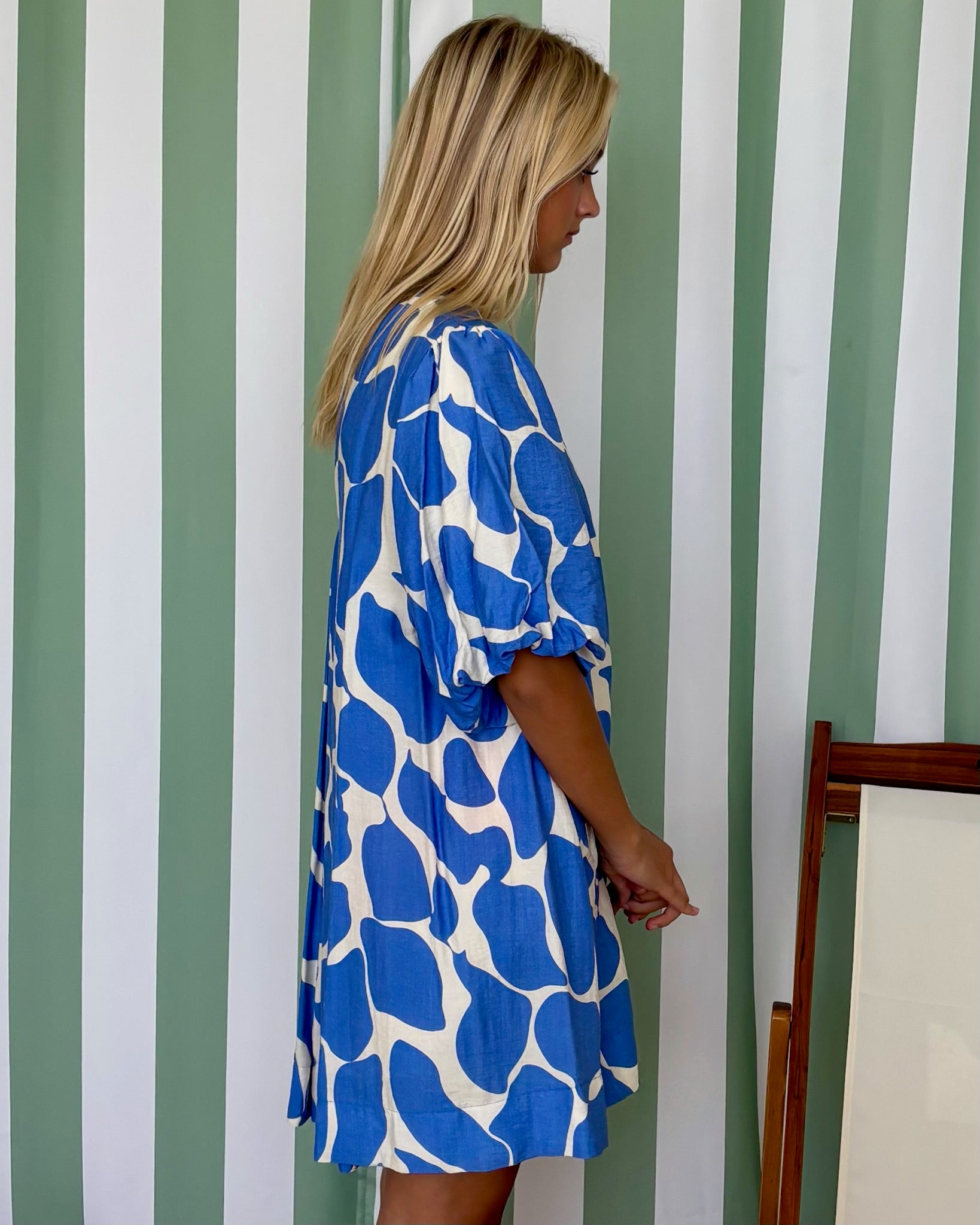 Daring Day Blue Abstract Dress-Shop-Womens-Boutique-Clothing