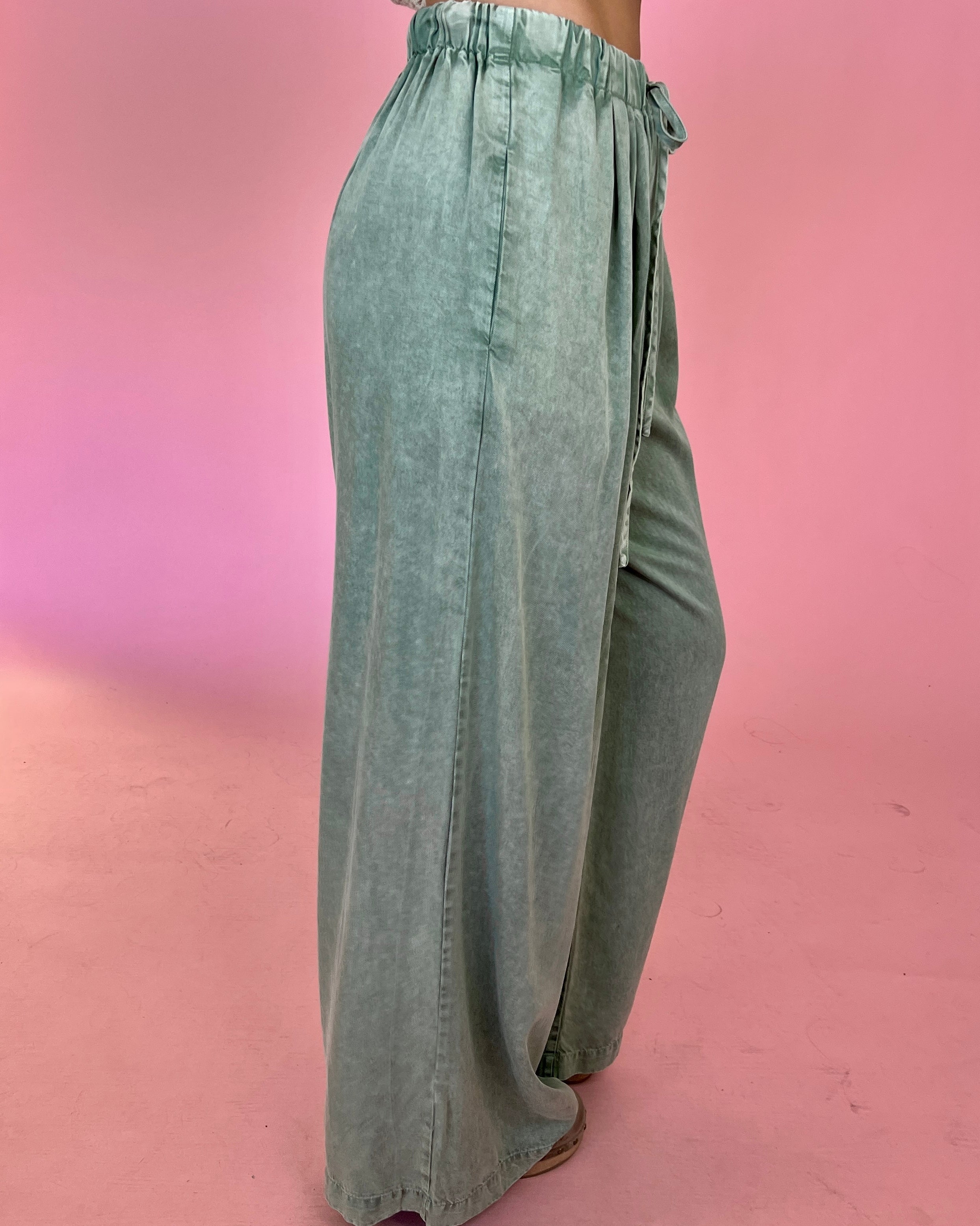 My Next Move Moss Elastic Waist Pants-Shop-Womens-Boutique-Clothing