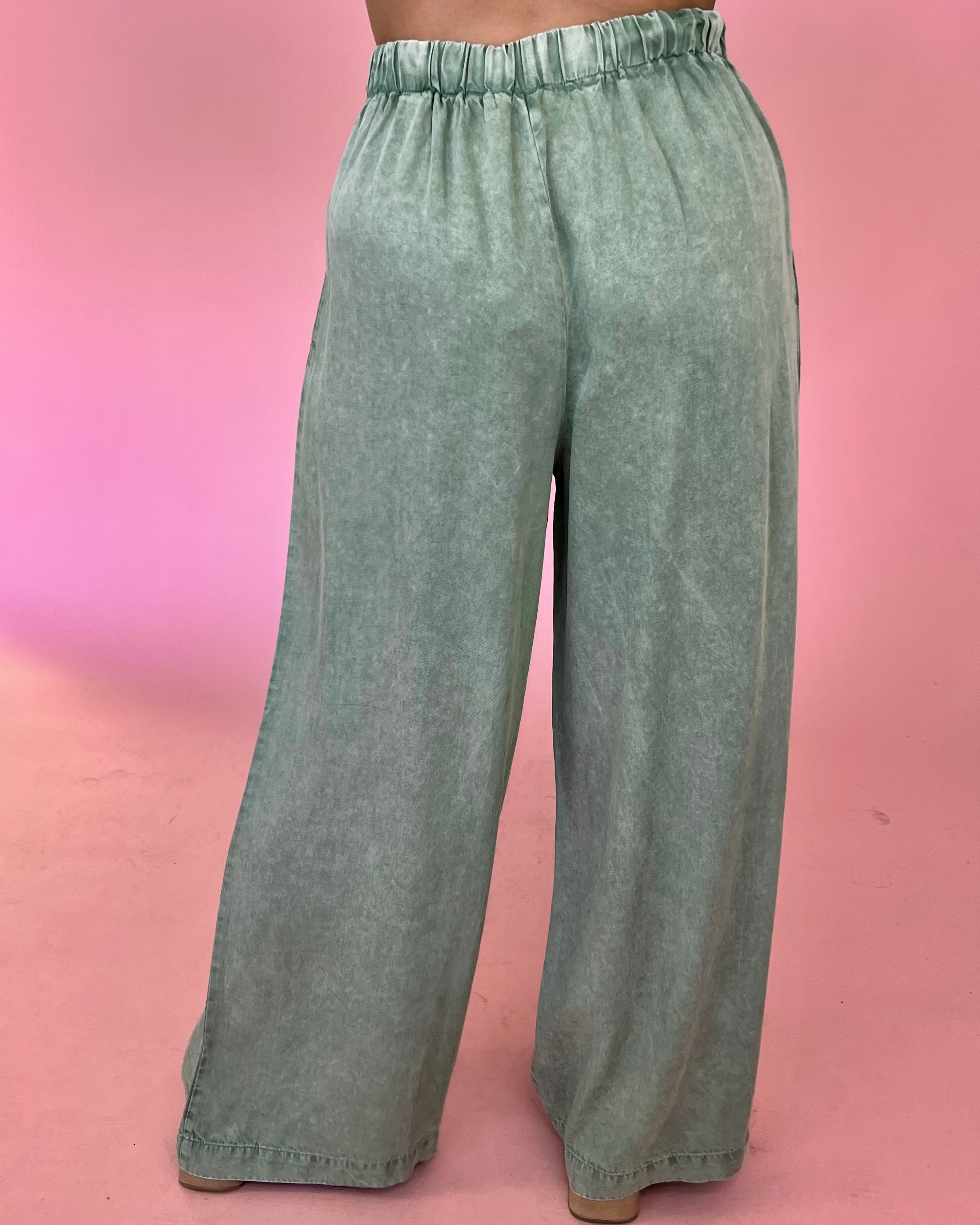 My Next Move Moss Elastic Waist Pants-Shop-Womens-Boutique-Clothing