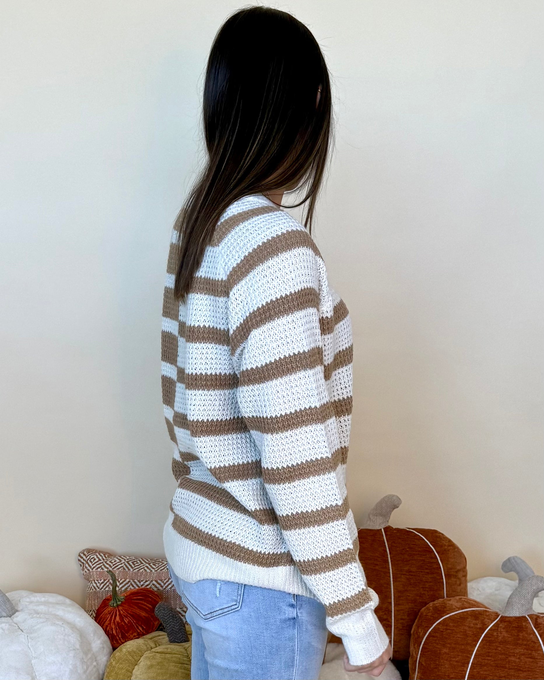 Mountain Top Lt.Camel Colorblock Crew Neck Sweater-Shop-Womens-Boutique-Clothing