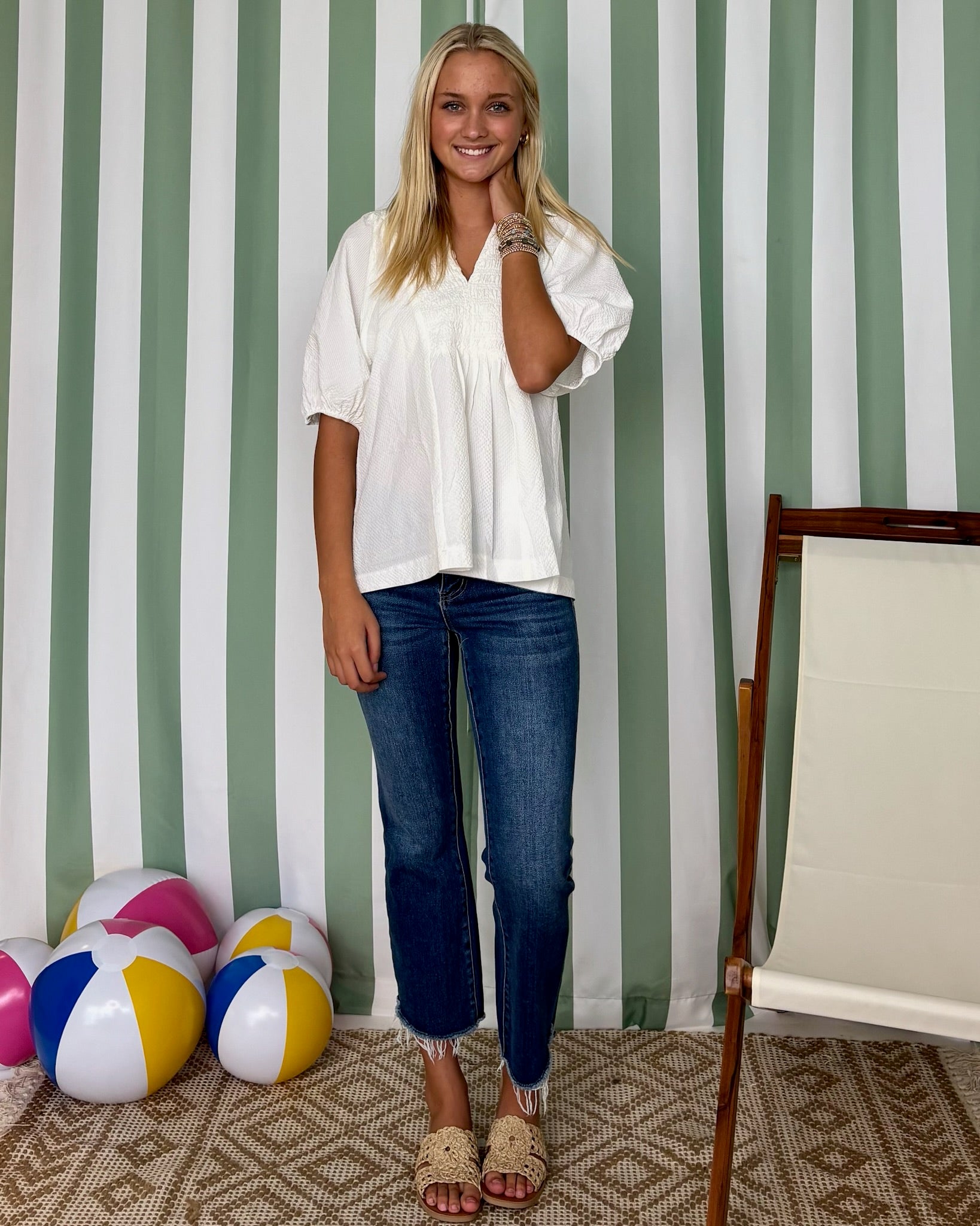 Lovely As Ever Off White Textured Top-Shop-Womens-Boutique-Clothing
