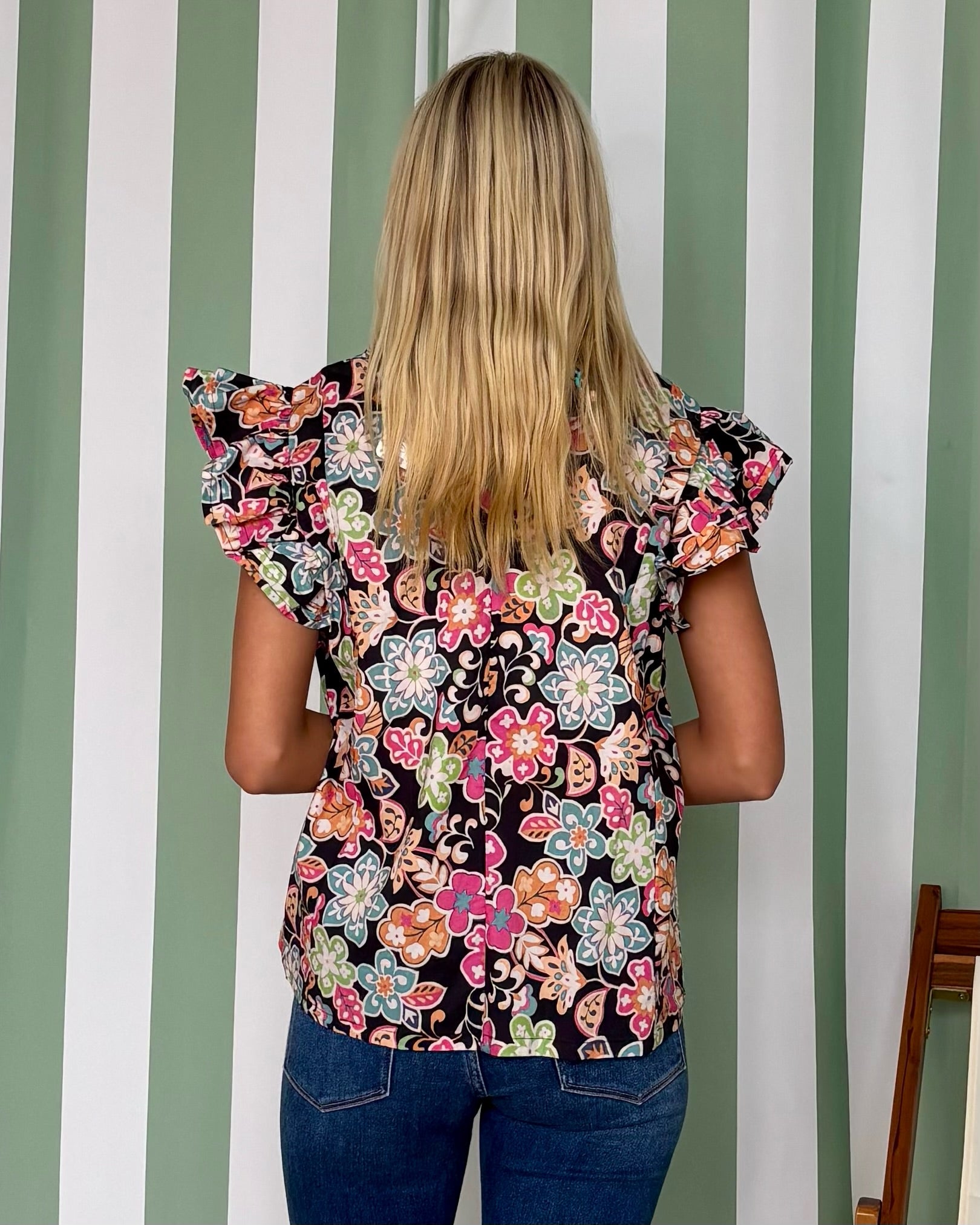 Sunny Meadows Black Mix Floral Top-Shop-Womens-Boutique-Clothing