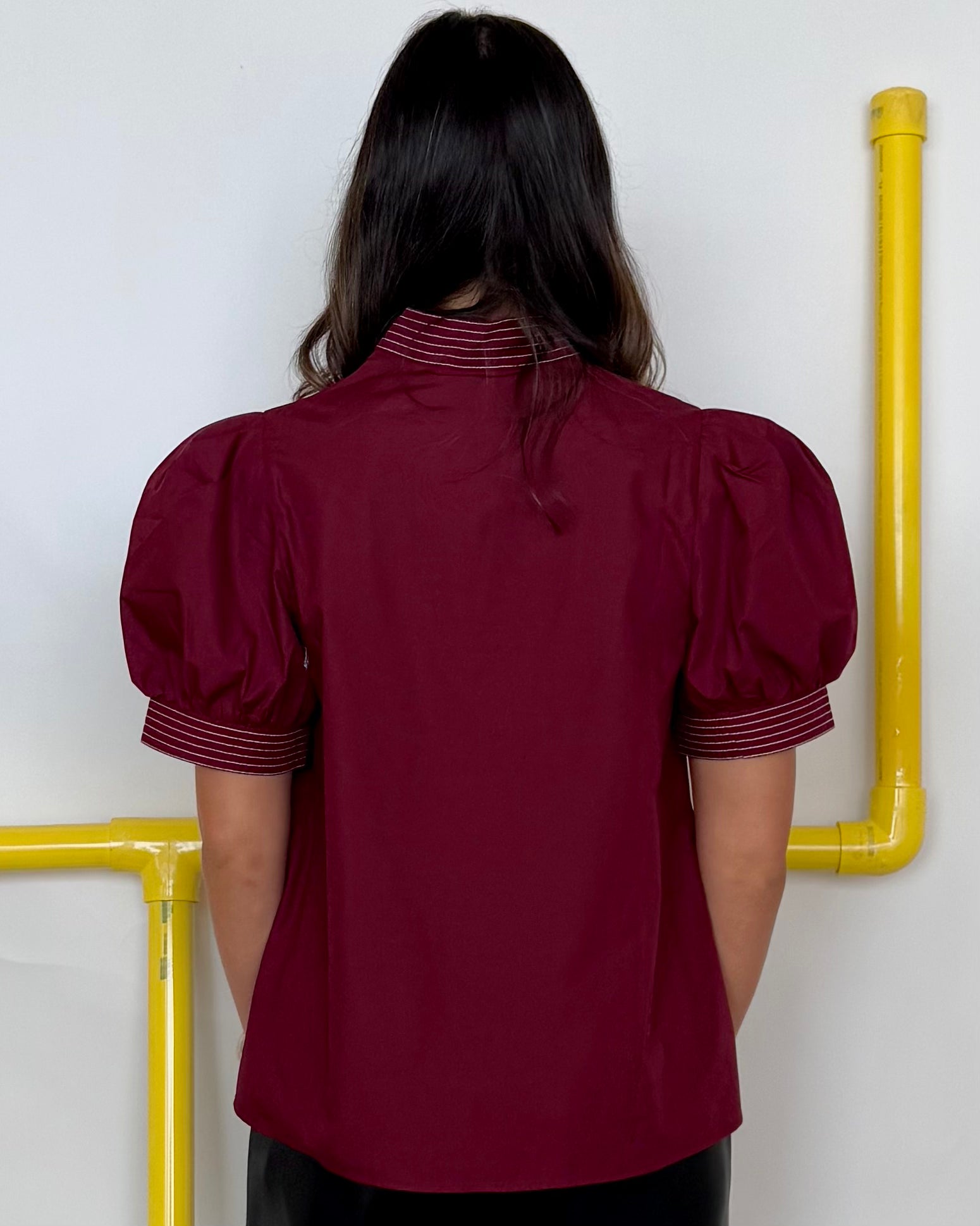 Little Moments Burgundy Stitch Top-Shop-Womens-Boutique-Clothing