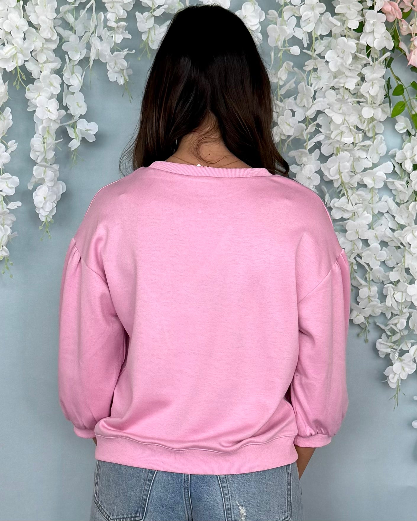 New Whim Pink 3/4 Sleeve Top-Shop-Womens-Boutique-Clothing