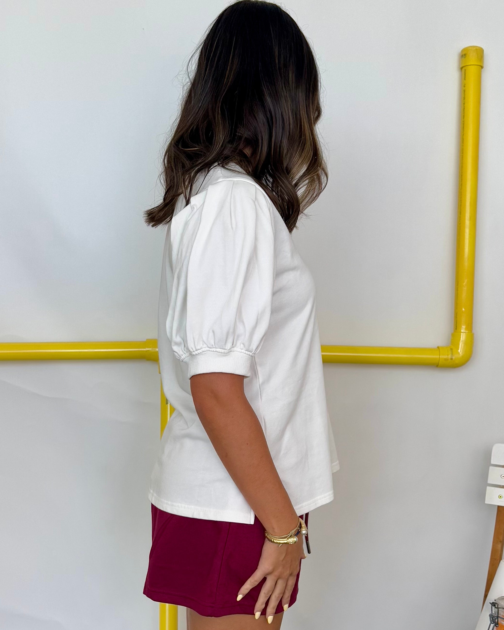 Move With Purpose Off White V-Neck Top-Shop-Womens-Boutique-Clothing