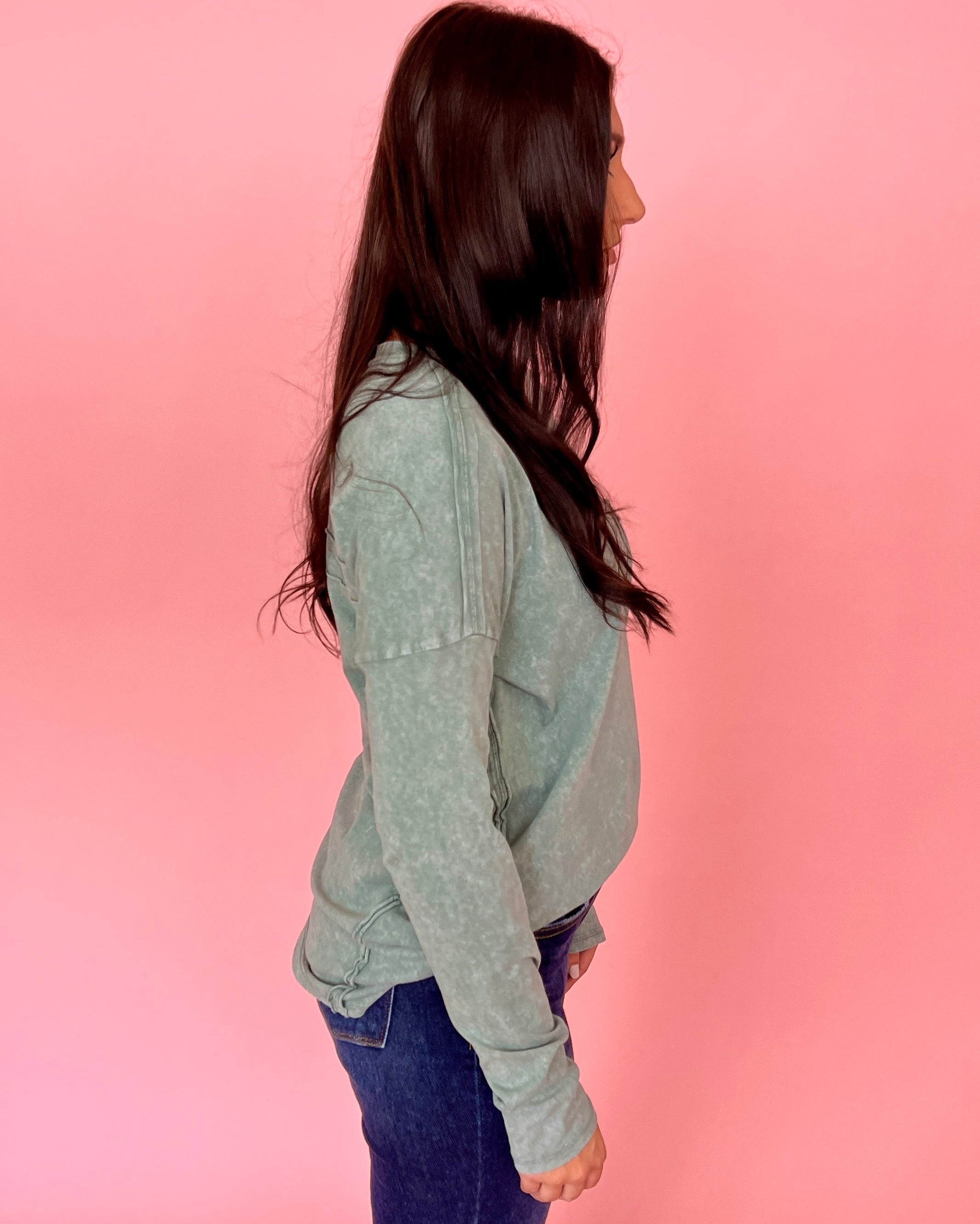 Going Home Sage Mineral Pocket Top-Shop-Womens-Boutique-Clothing