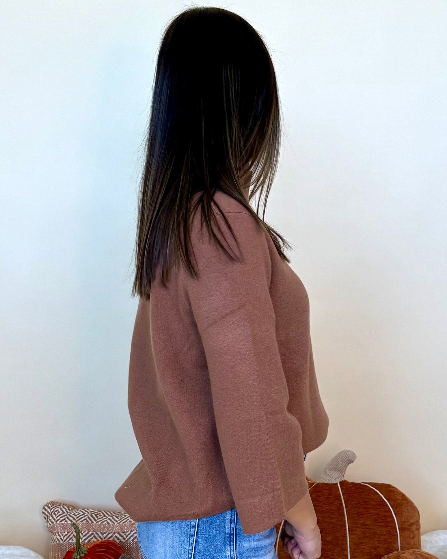 The Told Truth Mocha Mock Neck Top-Shop-Womens-Boutique-Clothing