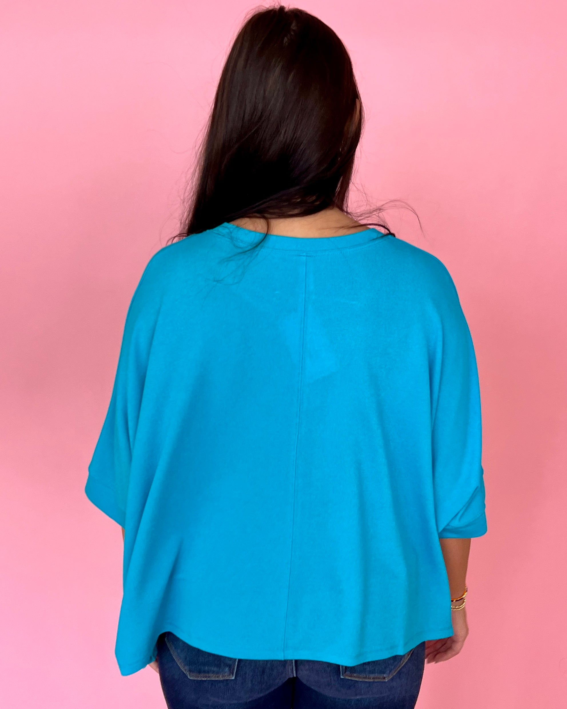Still Have Time Teal Round Neck SS Knit Top-Shop-Womens-Boutique-Clothing