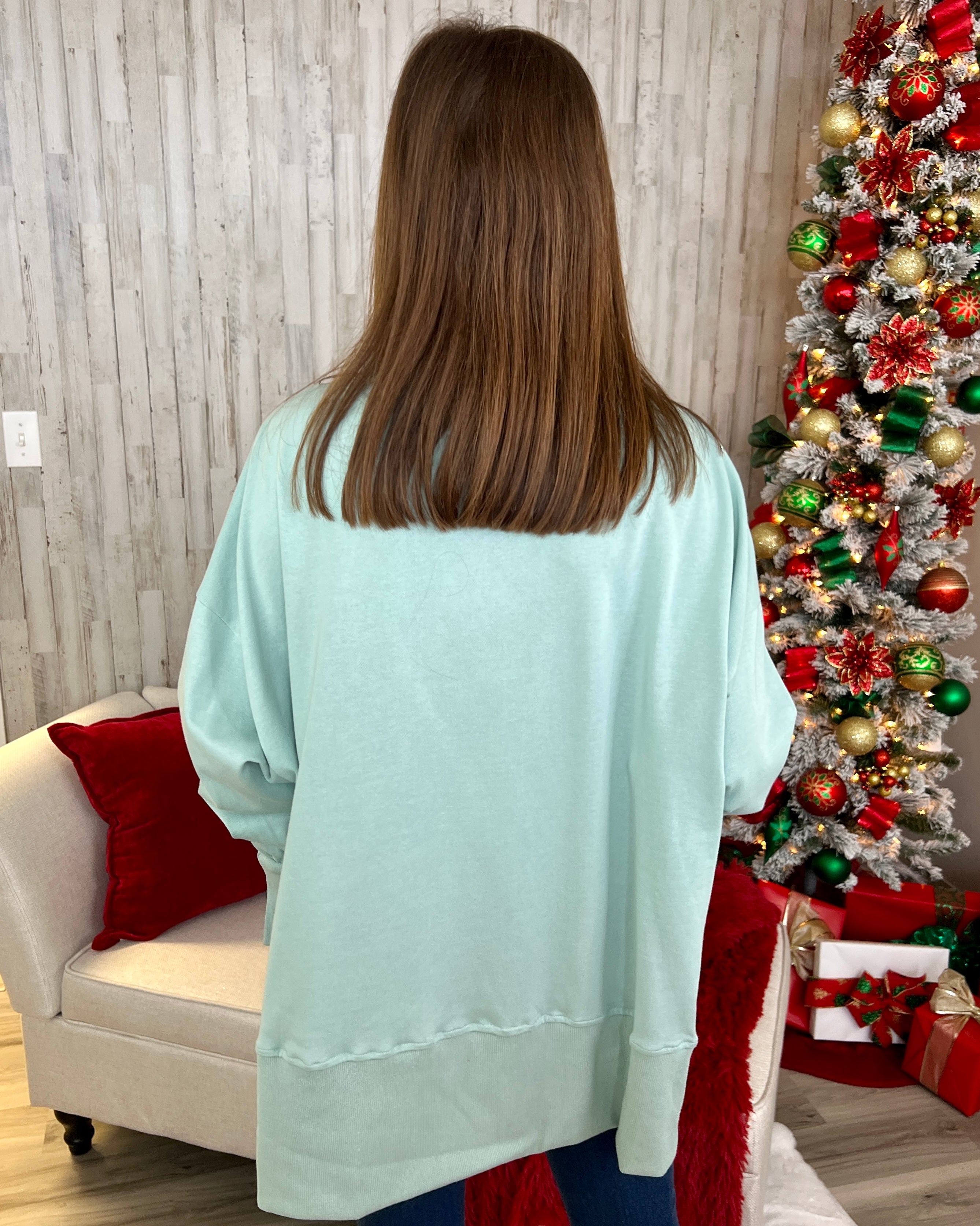 Candy Cane Kiss Dusty Sage Candy Cane Top-Shop-Womens-Boutique-Clothing