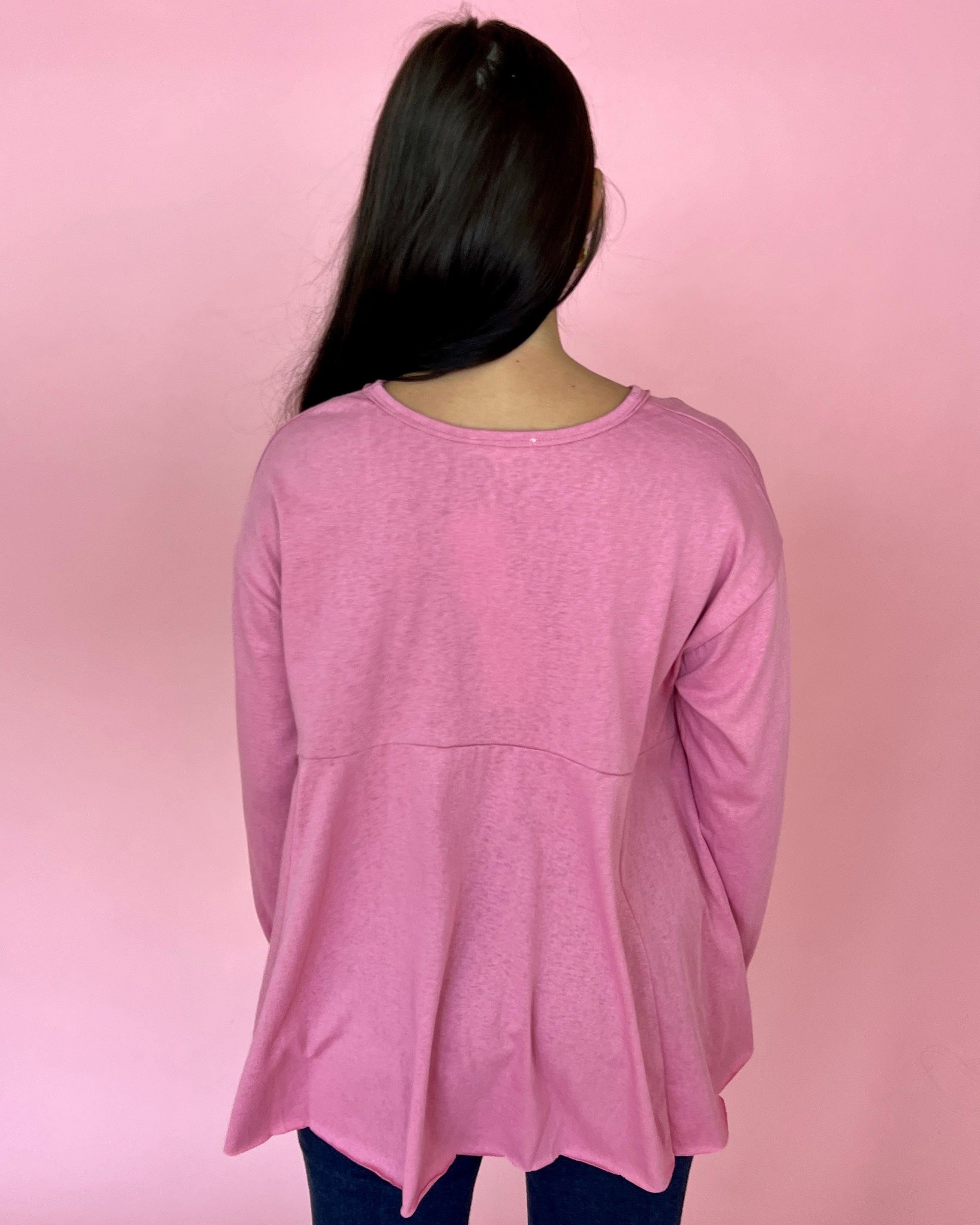 Charming Rose Pink Jersey Top-Shop-Womens-Boutique-Clothing