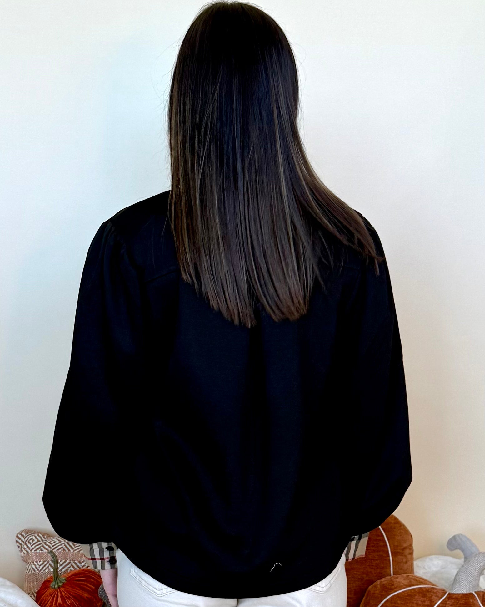 For The Best Black Plaid Contrast Top-Shop-Womens-Boutique-Clothing