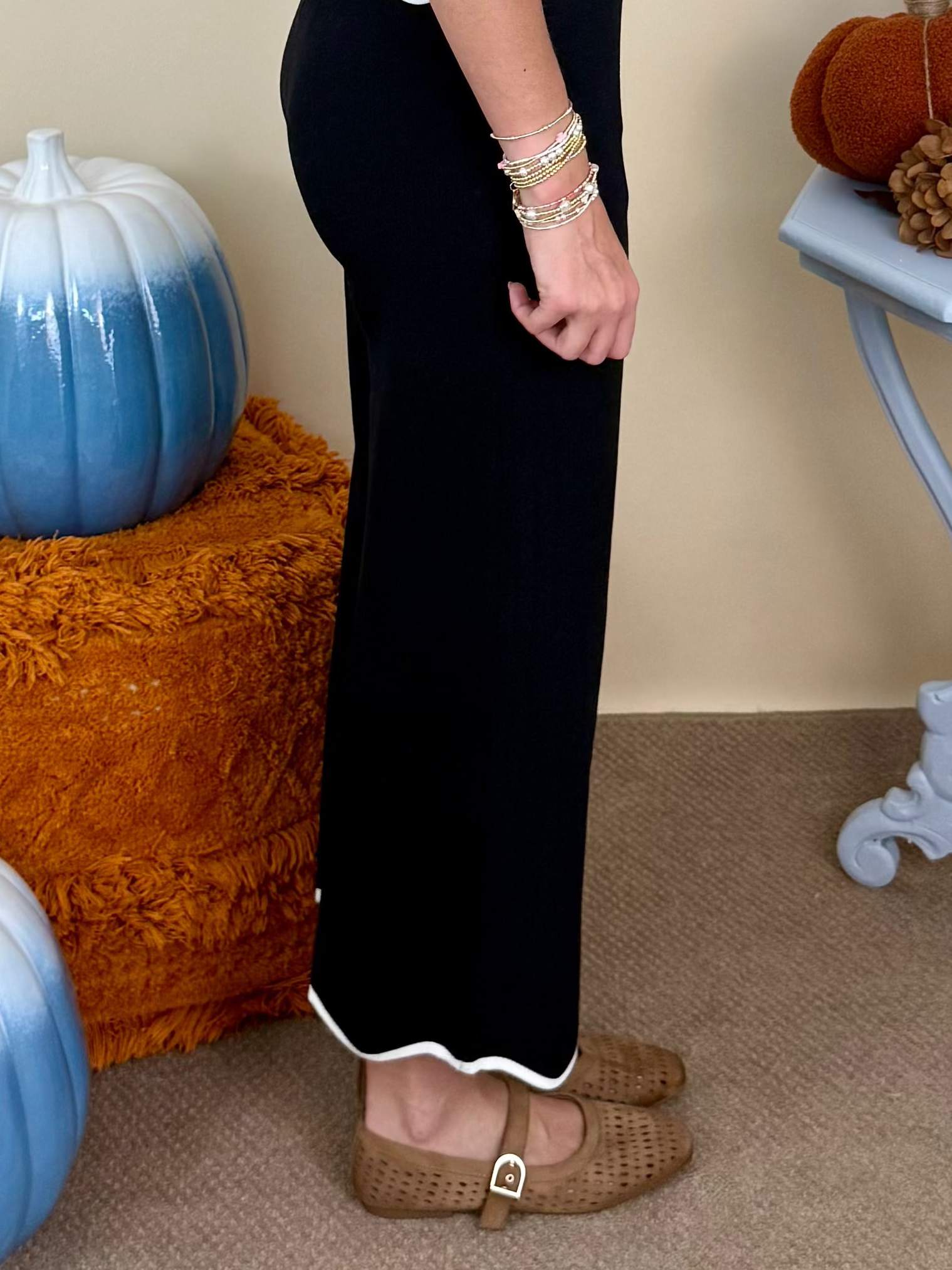 Clean Slate Black Scallop Pants-Shop-Womens-Boutique-Clothing