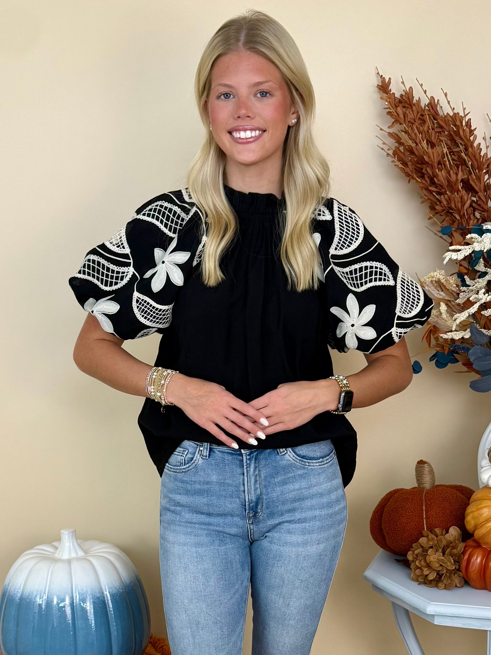 Fresh Touch Black Ruffle Top-Shop-Womens-Boutique-Clothing