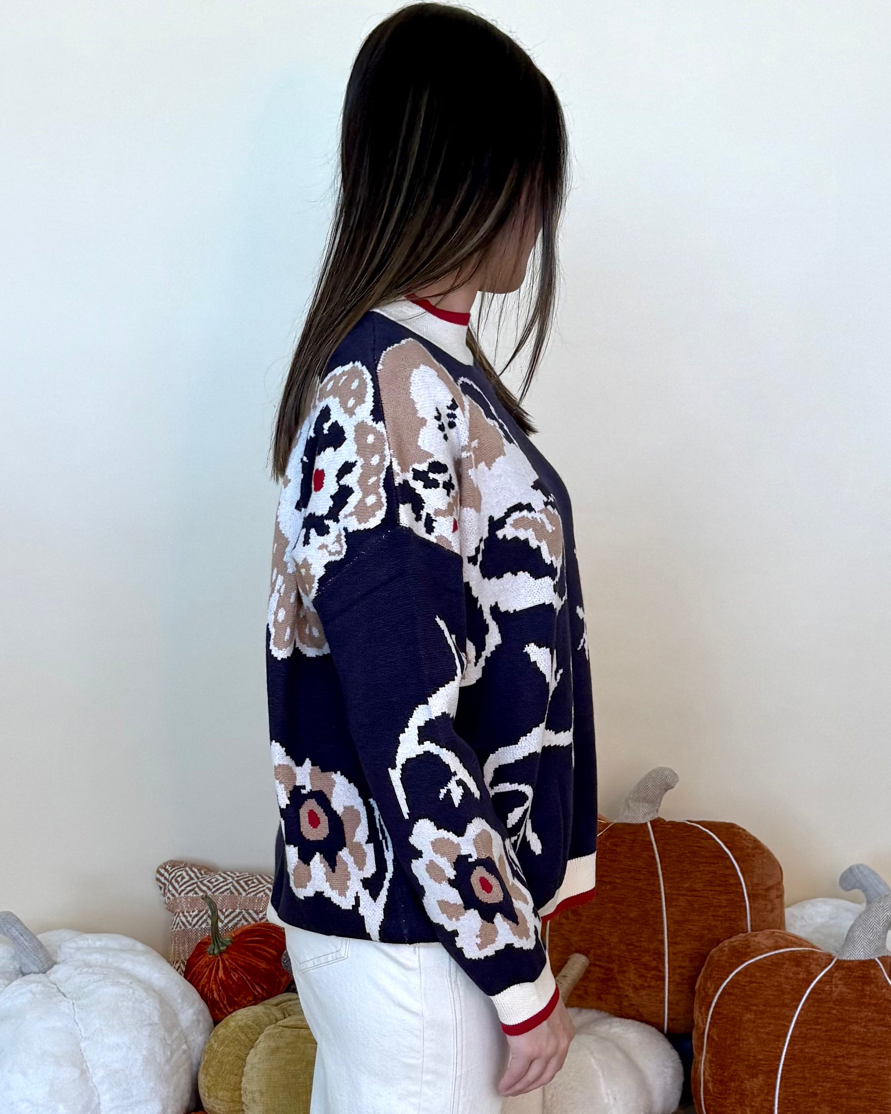 Blooming Keepsake Navy Floral Sweater-Shop-Womens-Boutique-Clothing