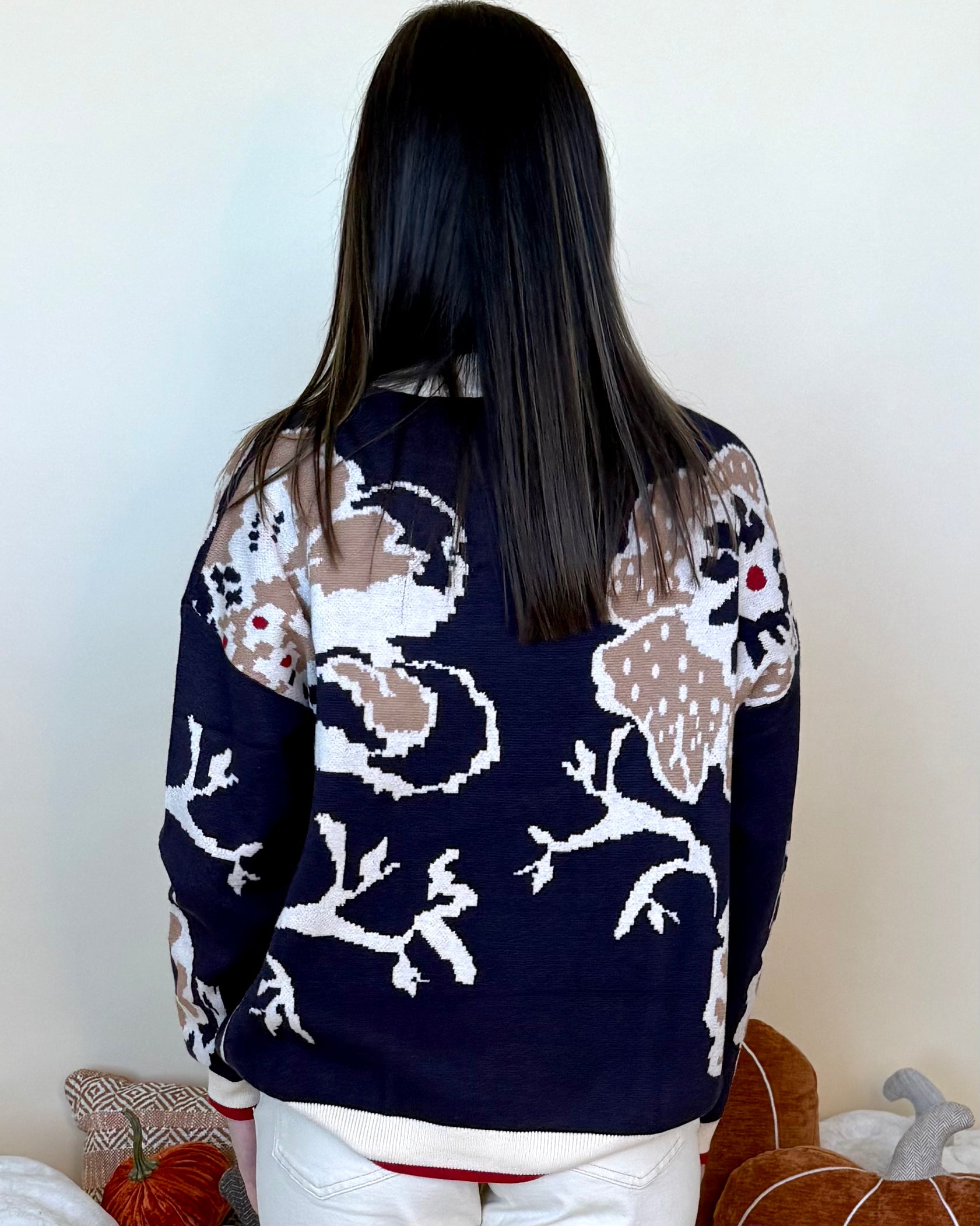 Blooming Keepsake Navy Floral Sweater-Shop-Womens-Boutique-Clothing