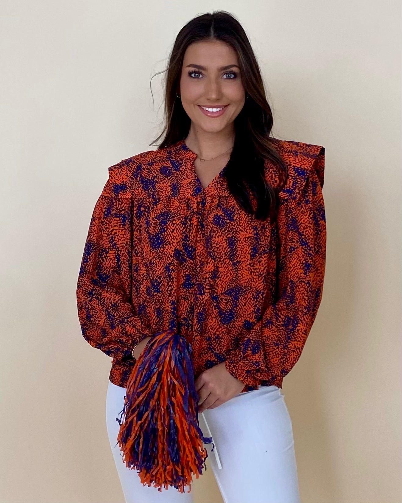 Stick With It Navy Spotted Top-Shop-Womens-Boutique-Clothing