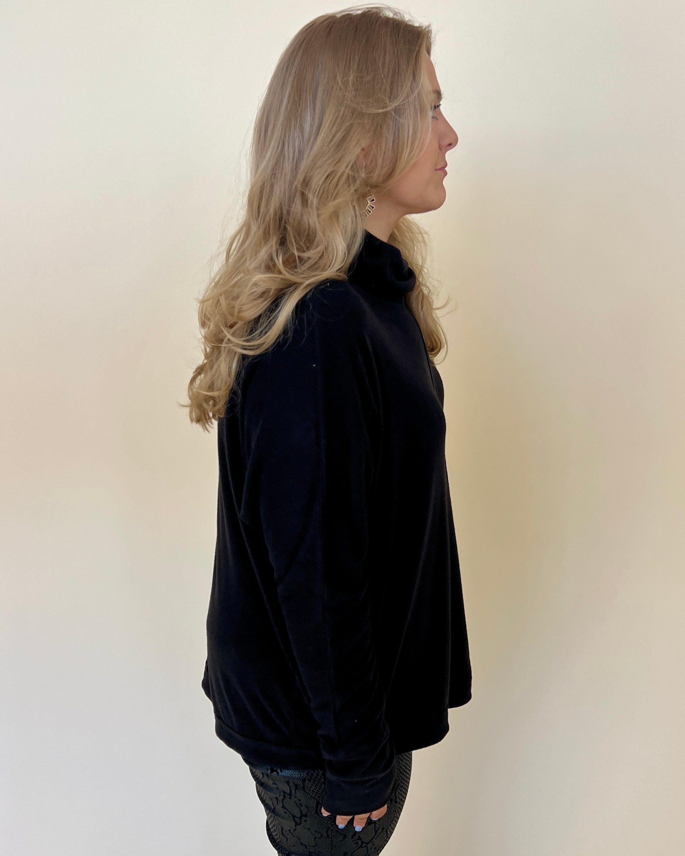 Cool Weather Black Plus Ribbed Turtleneck Top-Shop-Womens-Boutique-Clothing