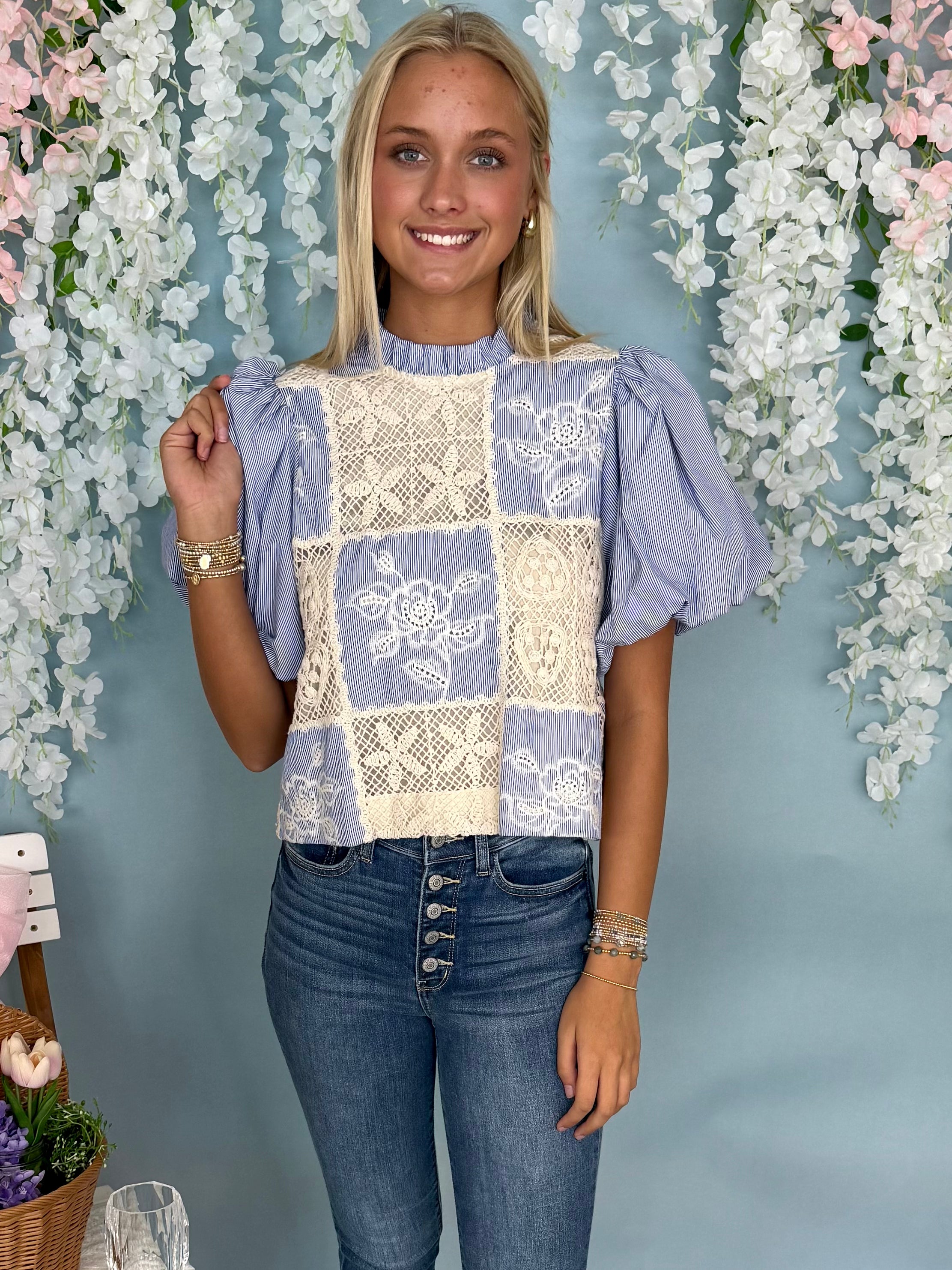 Stunning Gaze Blue Crochet Top-Shop-Womens-Boutique-Clothing