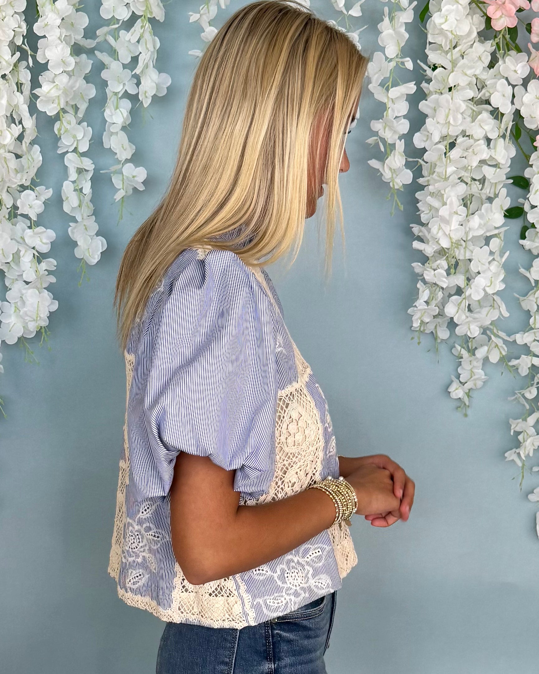 Stunning Gaze Blue Crochet Top-Shop-Womens-Boutique-Clothing