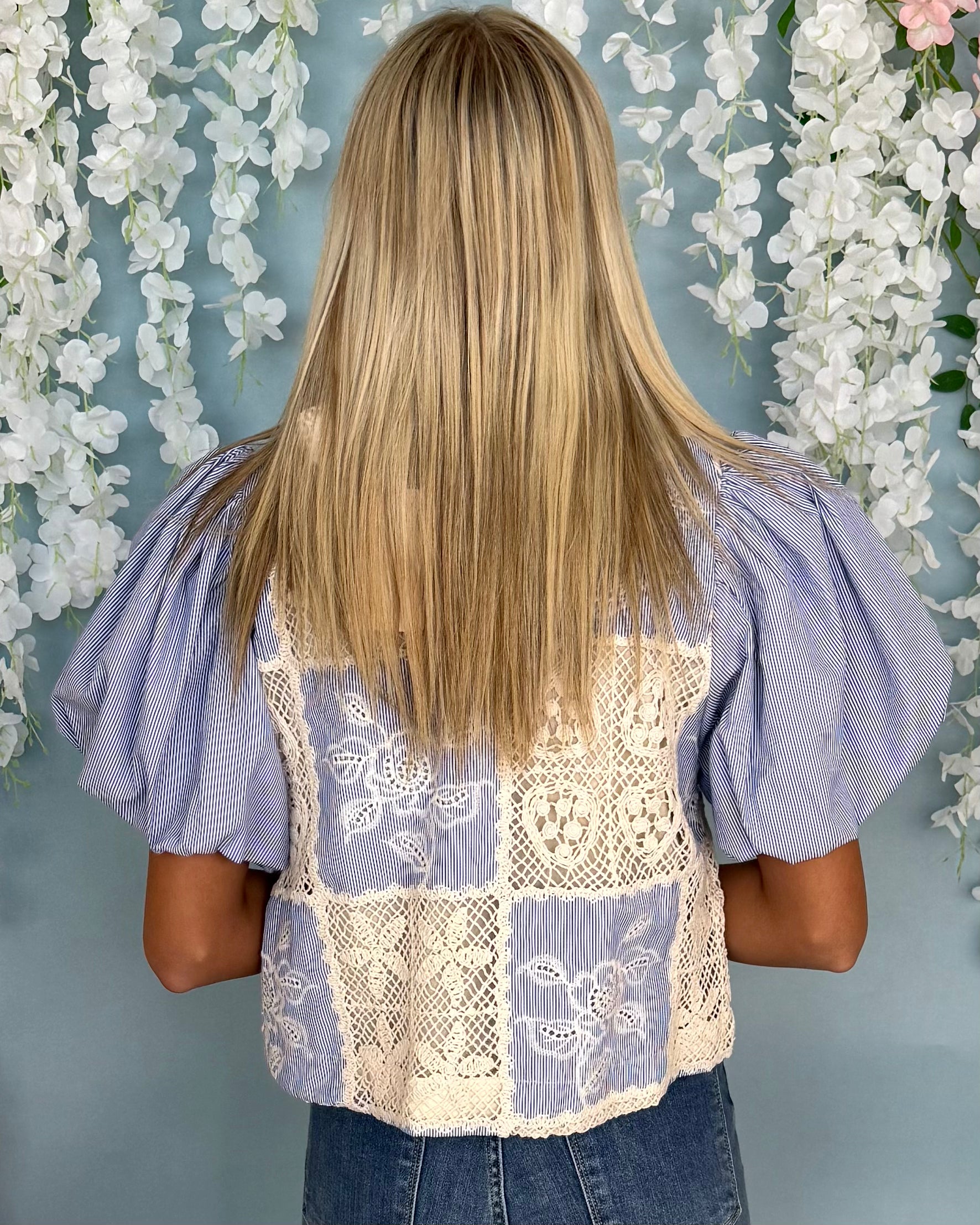 Stunning Gaze Blue Crochet Top-Shop-Womens-Boutique-Clothing
