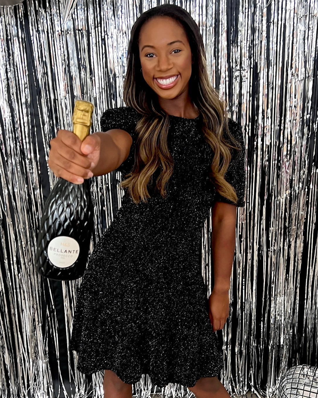 Impress Me Black Metallic Velvet Dress-Shop-Womens-Boutique-Clothing