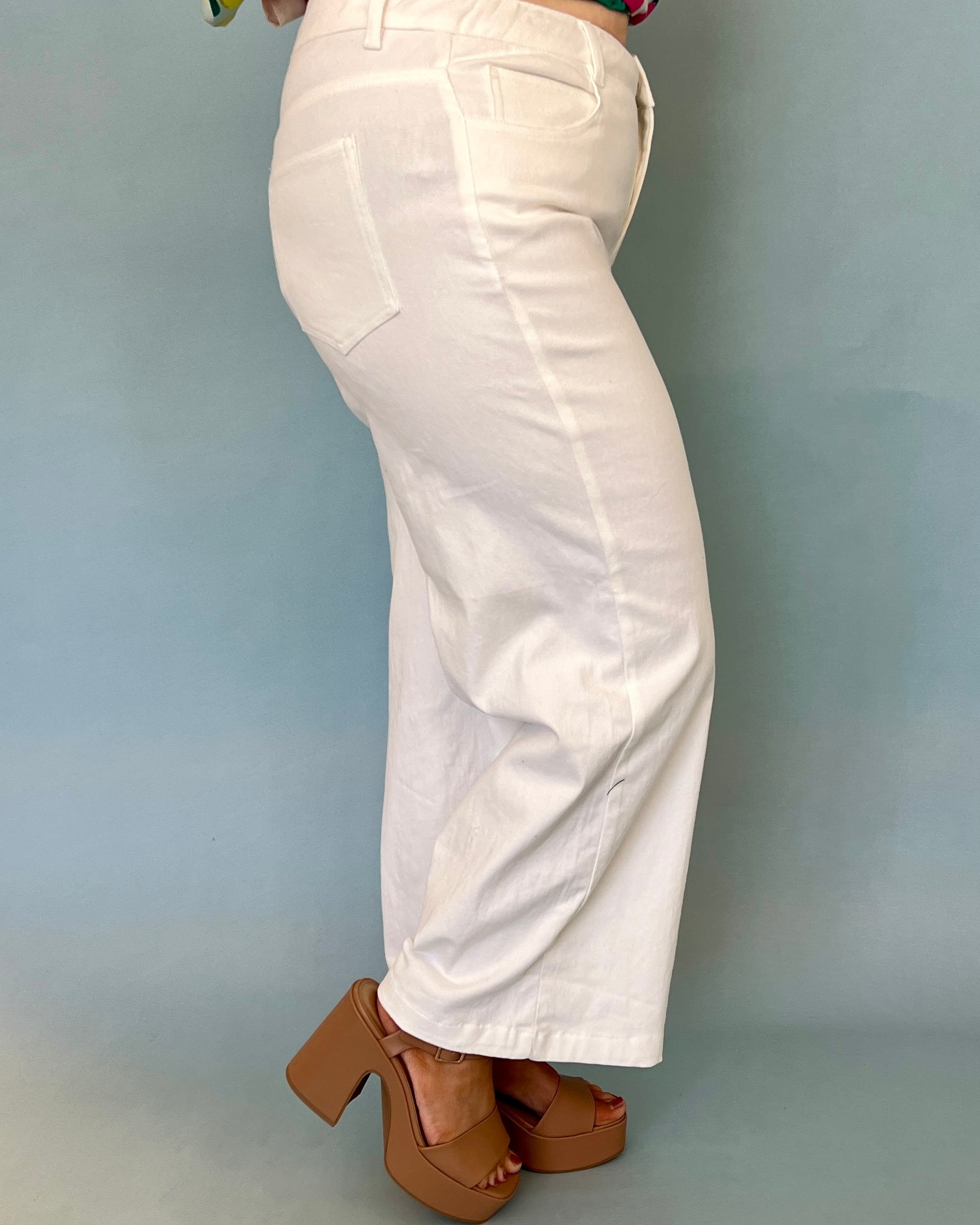 Tour All White Plus Cropped Wide Leg Jeans-Shop-Womens-Boutique-Clothing