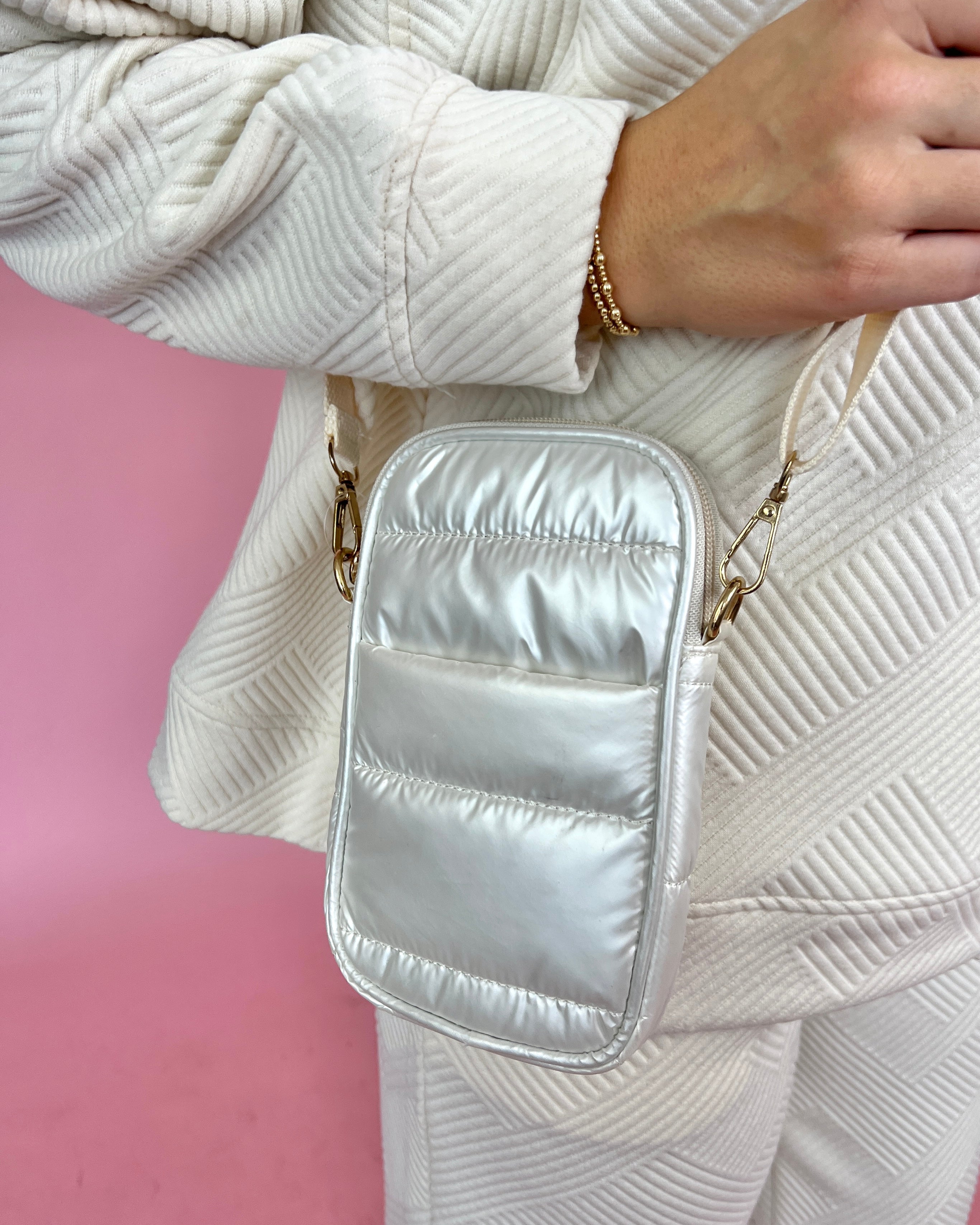 Go Get Em' Ivory Puffer Crossbody Bag-Regular-Shop-Womens-Boutique-Clothing
