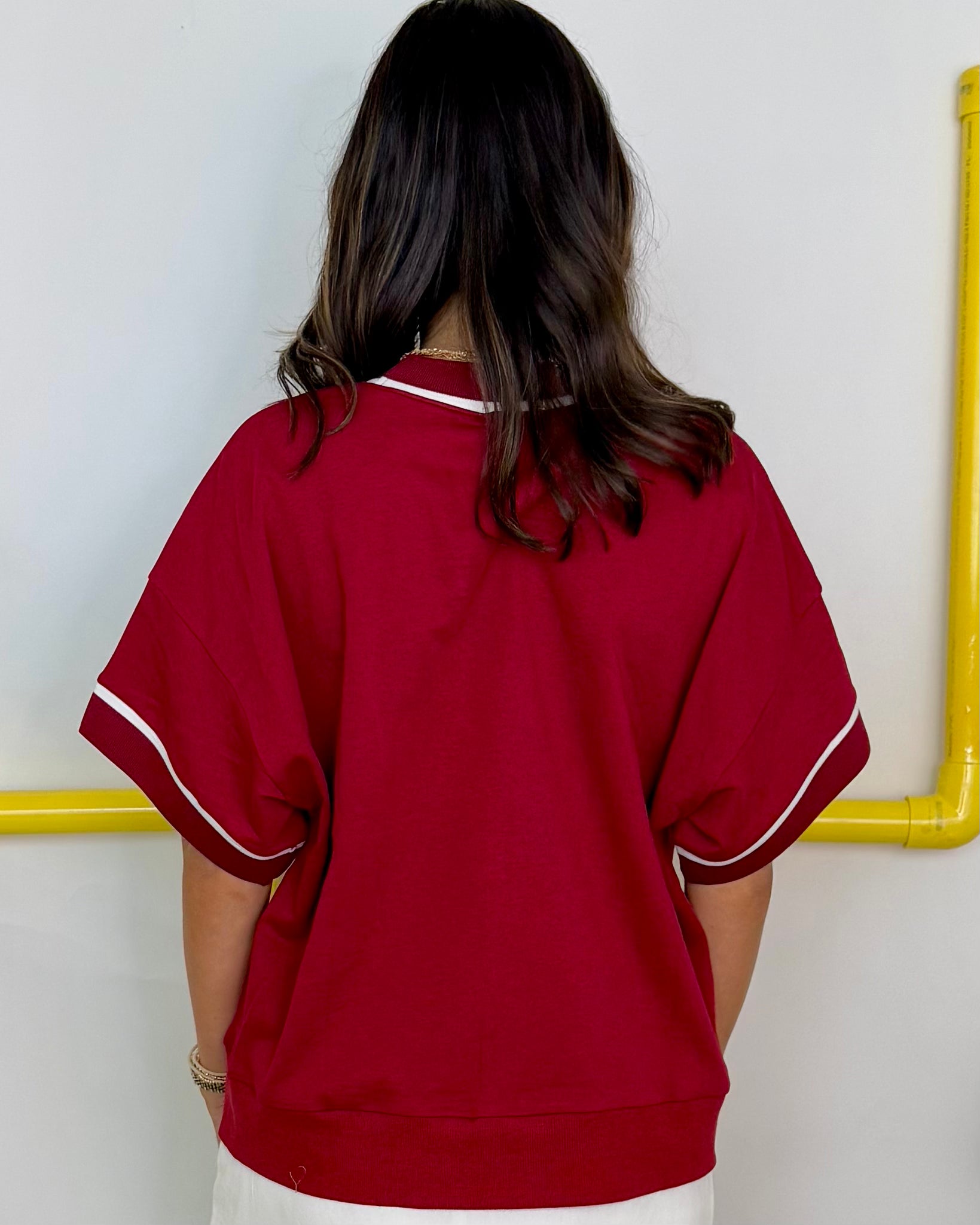 Last Minute Dk Red Alabama Oversized Top-Shop-Womens-Boutique-Clothing