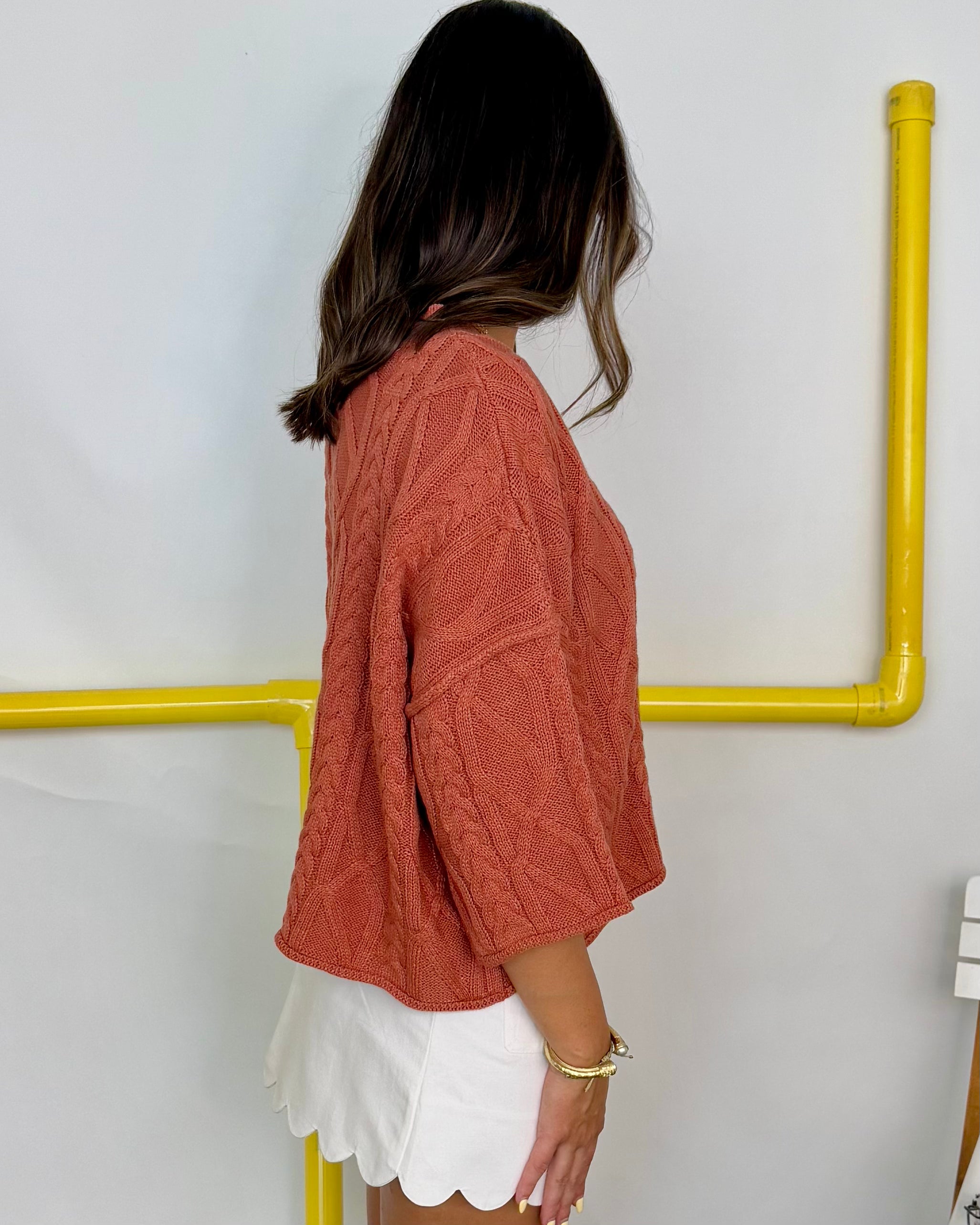 Cherish You Rust Cable Sweater-Shop-Womens-Boutique-Clothing