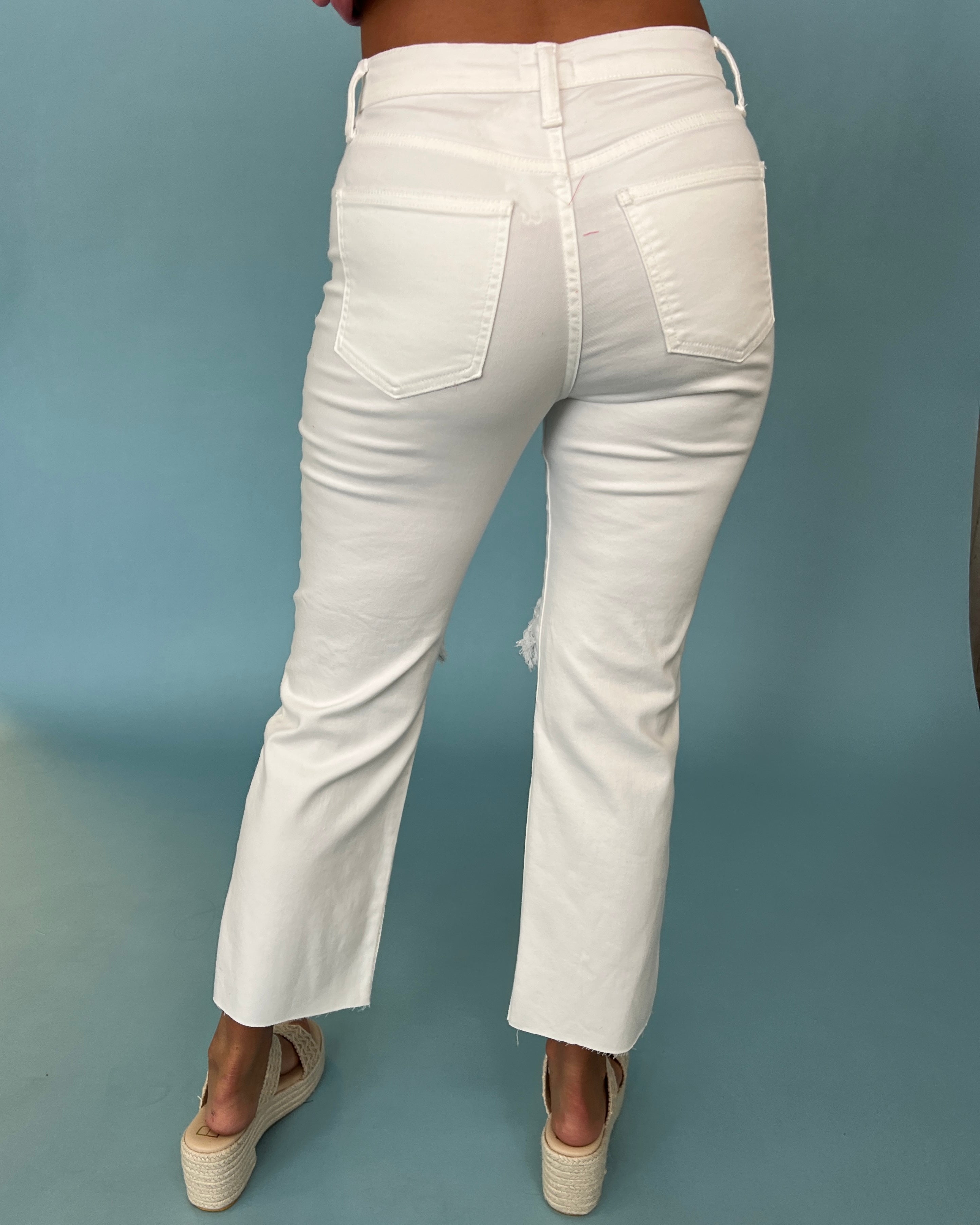 Time For Something White High Rise Slim Straight Jeans-Shop-Womens-Boutique-Clothing