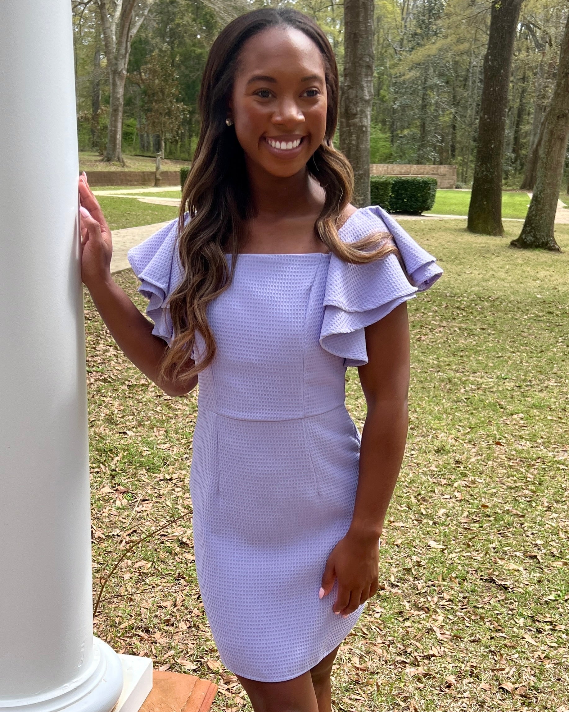 To The Point Lilac Textured Dress-Shop-Womens-Boutique-Clothing