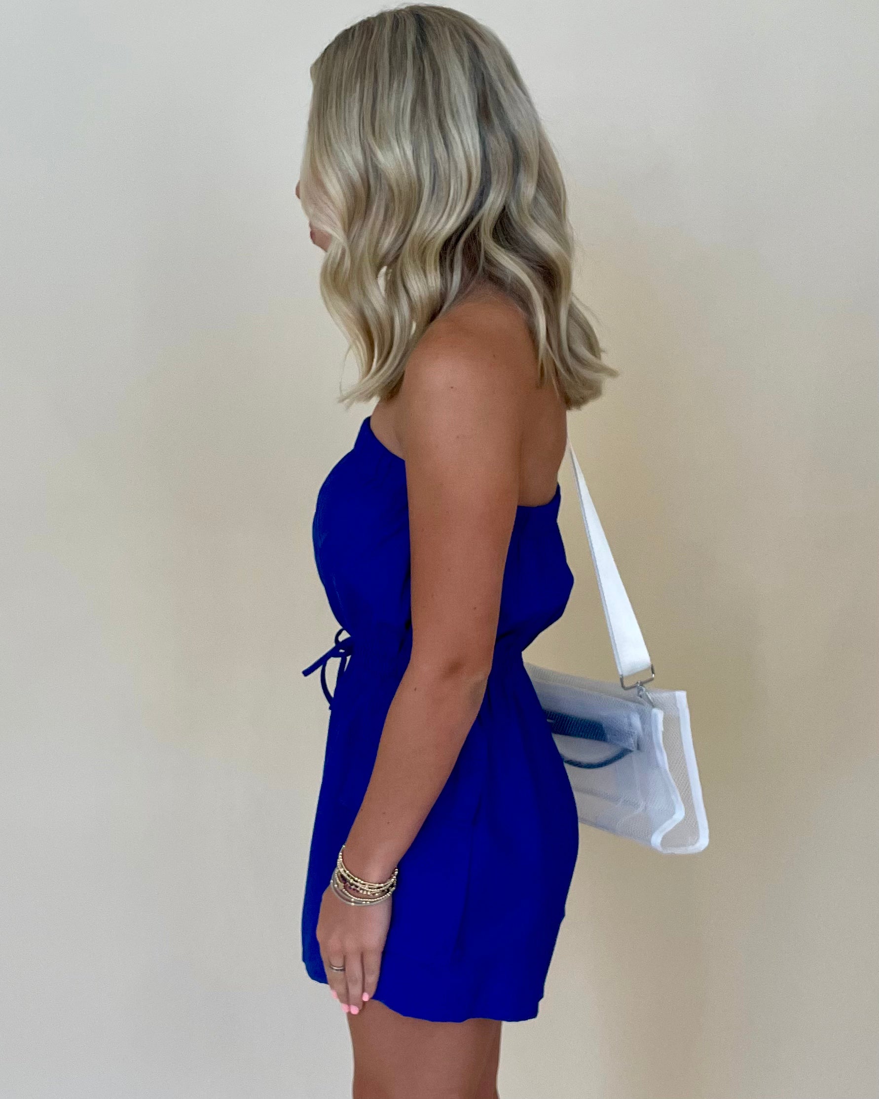 Pass The Ball Royal Blue Cargo Romper-Shop-Womens-Boutique-Clothing