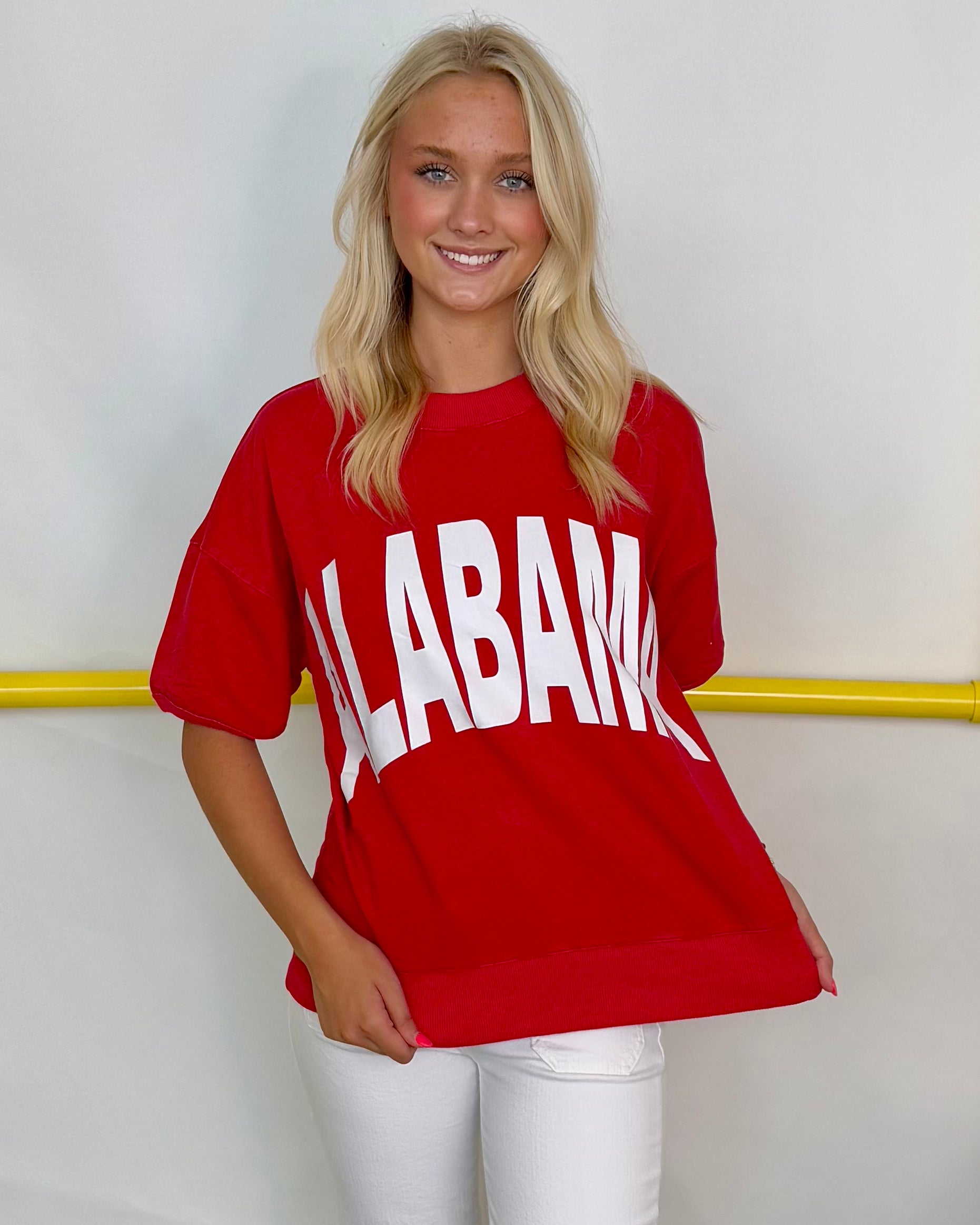 The Distance Washed Red "A" Sweatshirt-Shop-Womens-Boutique-Clothing